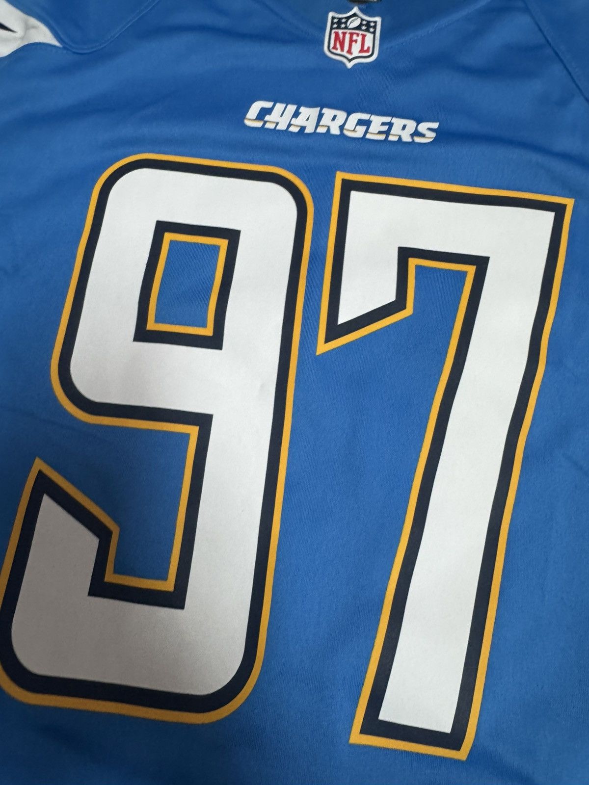 Nike Los Angeles Chargers Joey Bosa #97 NFL On Field Game Jersey Size US XL / EU 56 / 4 - 5 Thumbnail