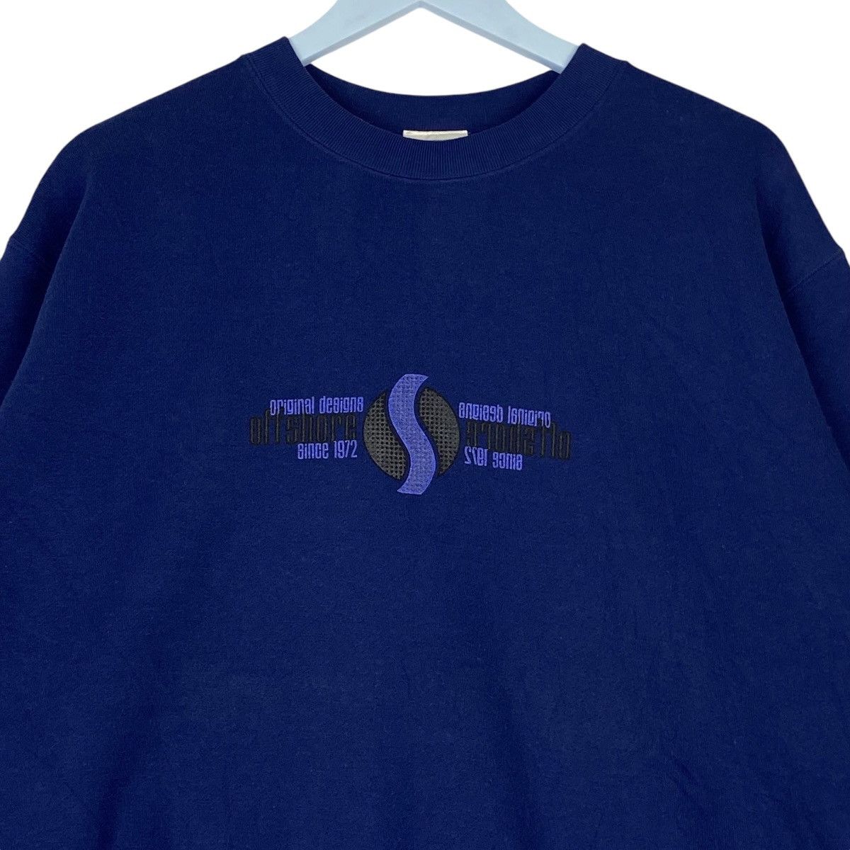 Vintage Vintage Offshore Printed Logo Crewneck Sweatshirt Blue Size US L / EU 52-54 / 3 - 4 Thumbnail