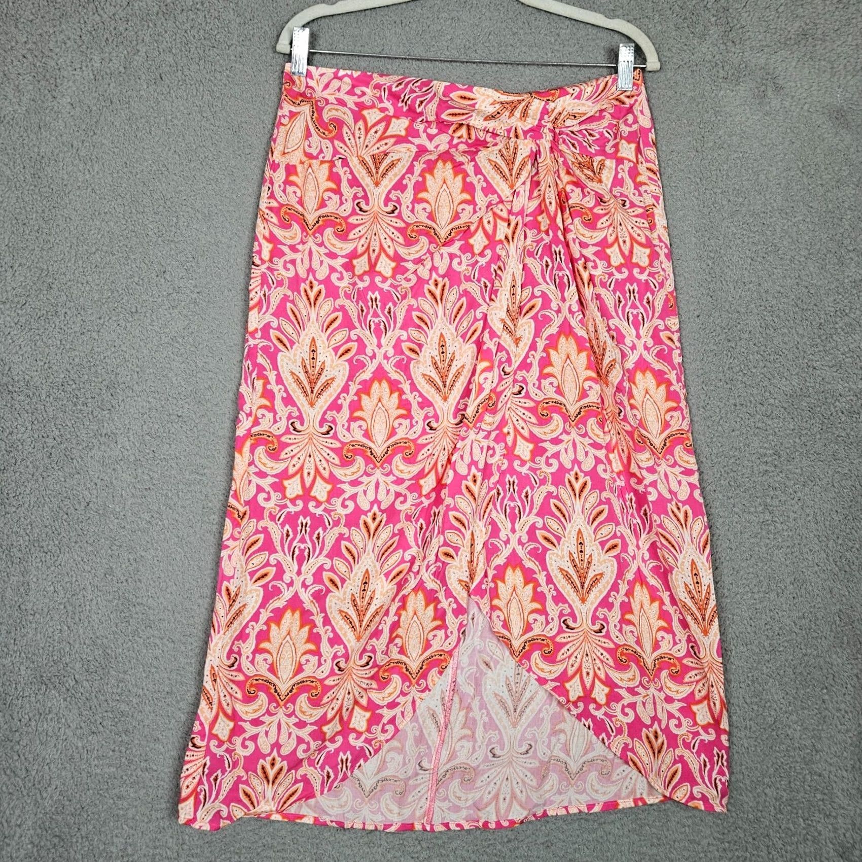 Loft LOFT By Ann Taylor Melrose Pink Paisley Sarong Skirt Size 12 NEW Size 34" / US 12 / IT 48 - 2 Thumbnail