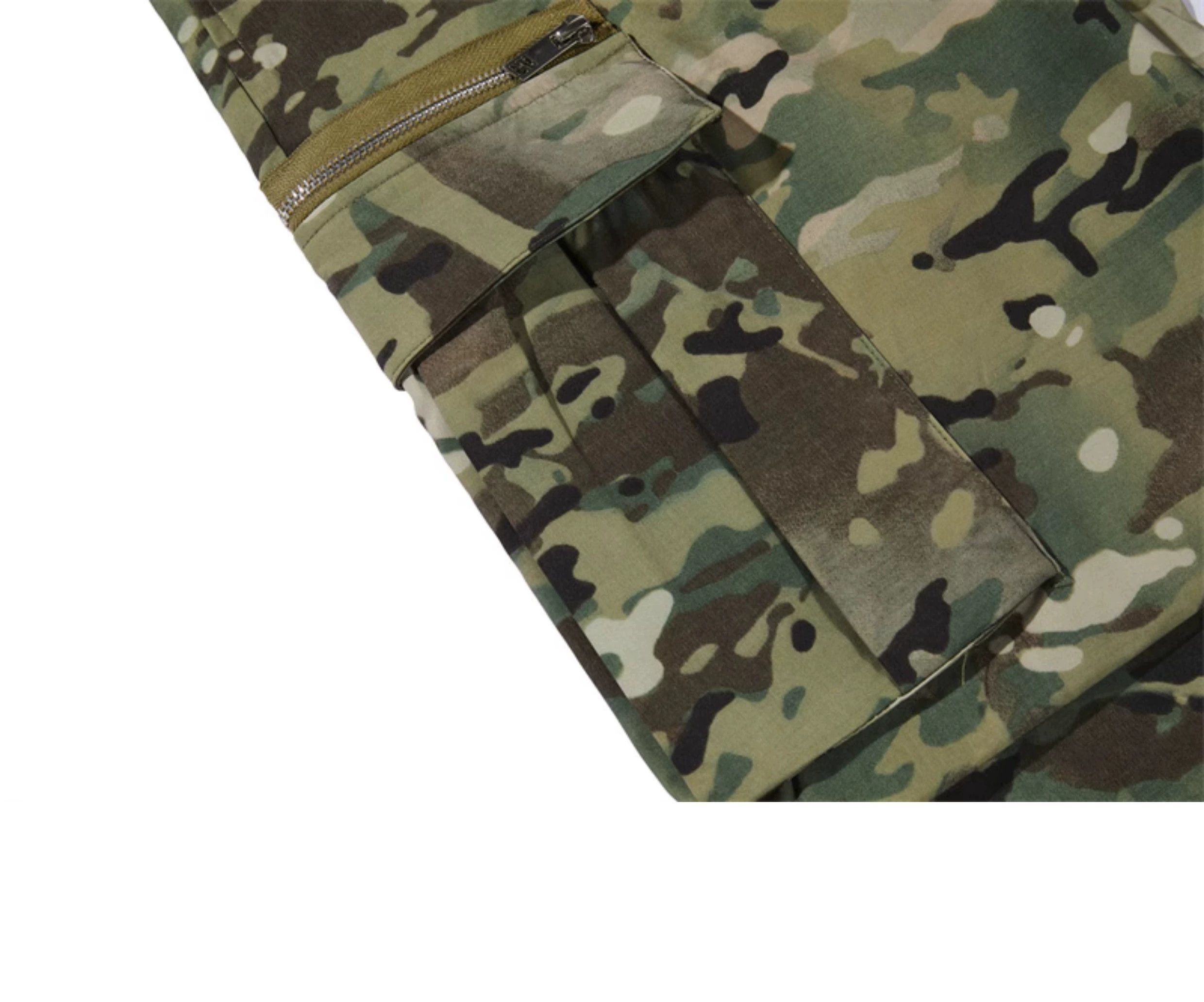 utility skate hiphop baggy camo pleated pants