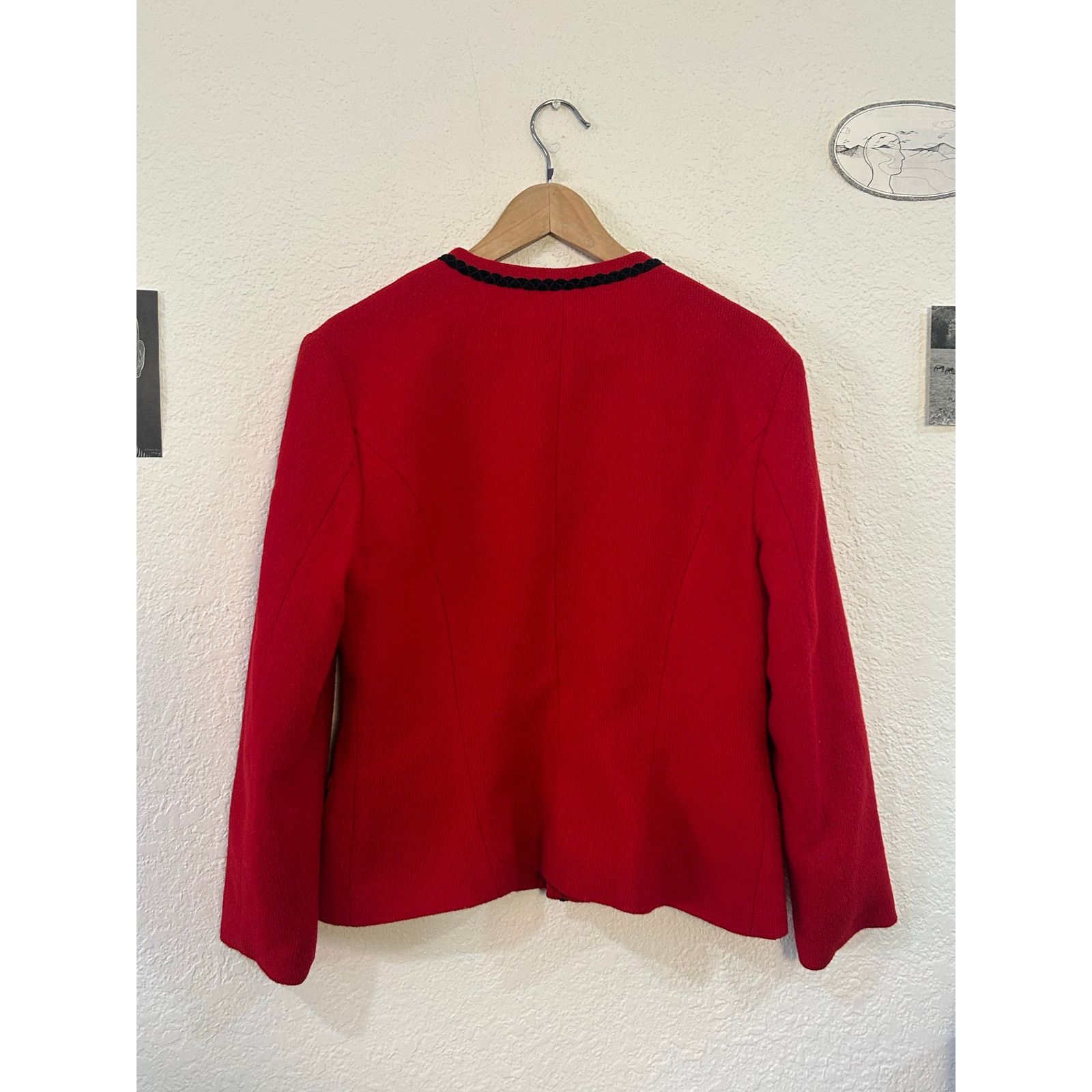 Other Vintage Georgiou Studio Red Braided Trim Jacket Women’s 10/M Size M / US 6-8 / IT 42-44 - 3 Thumbnail