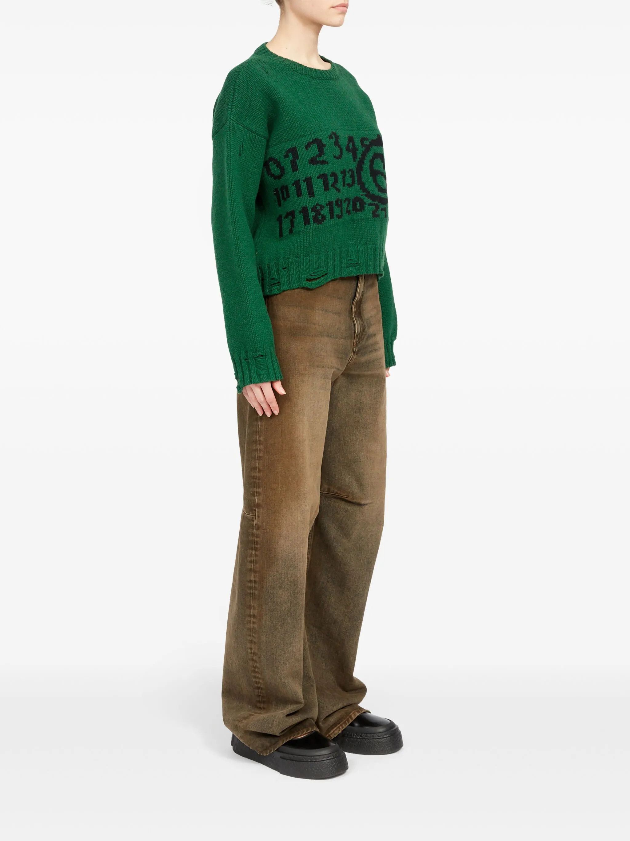 Maison Margiela oc11z0825 Crewneck Sweater in Green Size S / US 4 / IT 40 - 3 Thumbnail
