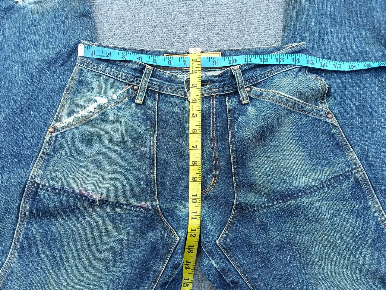 Edwin Vintage Edwin Nexus "E" Design Double Knee distressed denim. Size US 29 - 7 Thumbnail