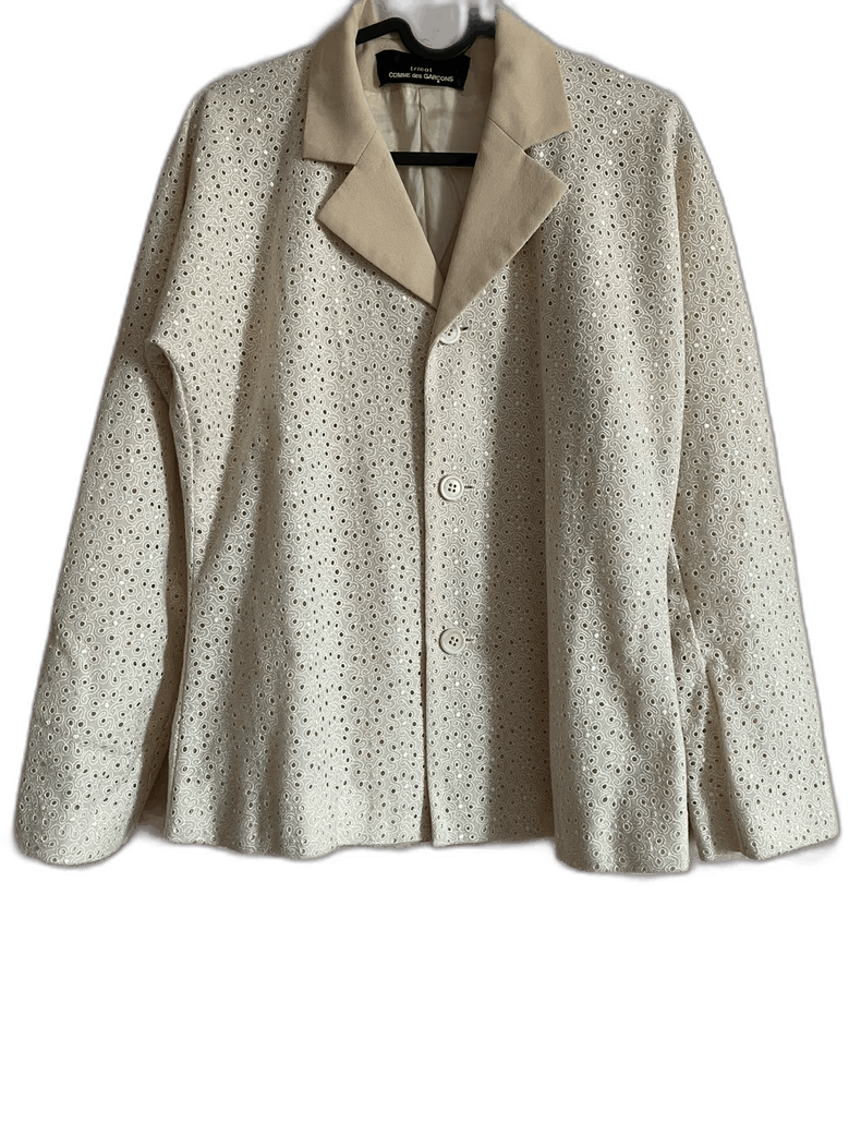 Comme des Garcons Comme des Garcons Vintage Beige Wool Blazer - dmc Size L / US 10 / IT 46 - 1 Thumbnail