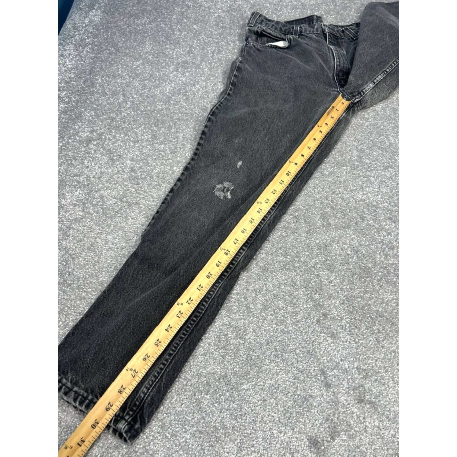 Levi's VINTAGE Levi's 550 Jeans Mens 33 Black Denim Relaxed Fit 90s Orange Tab 30x29 Levi's 500 Series 5-Pocket Design Jeans Men Black 90s Size US 33 - 6 Thumbnail