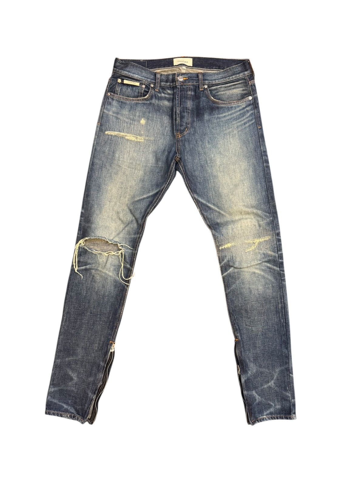 Fear of God Fear Of God Essentials 5 Pocket Blue Washed Denim Jean 34 Size US 34 / EU 50 - 1 Thumbnail