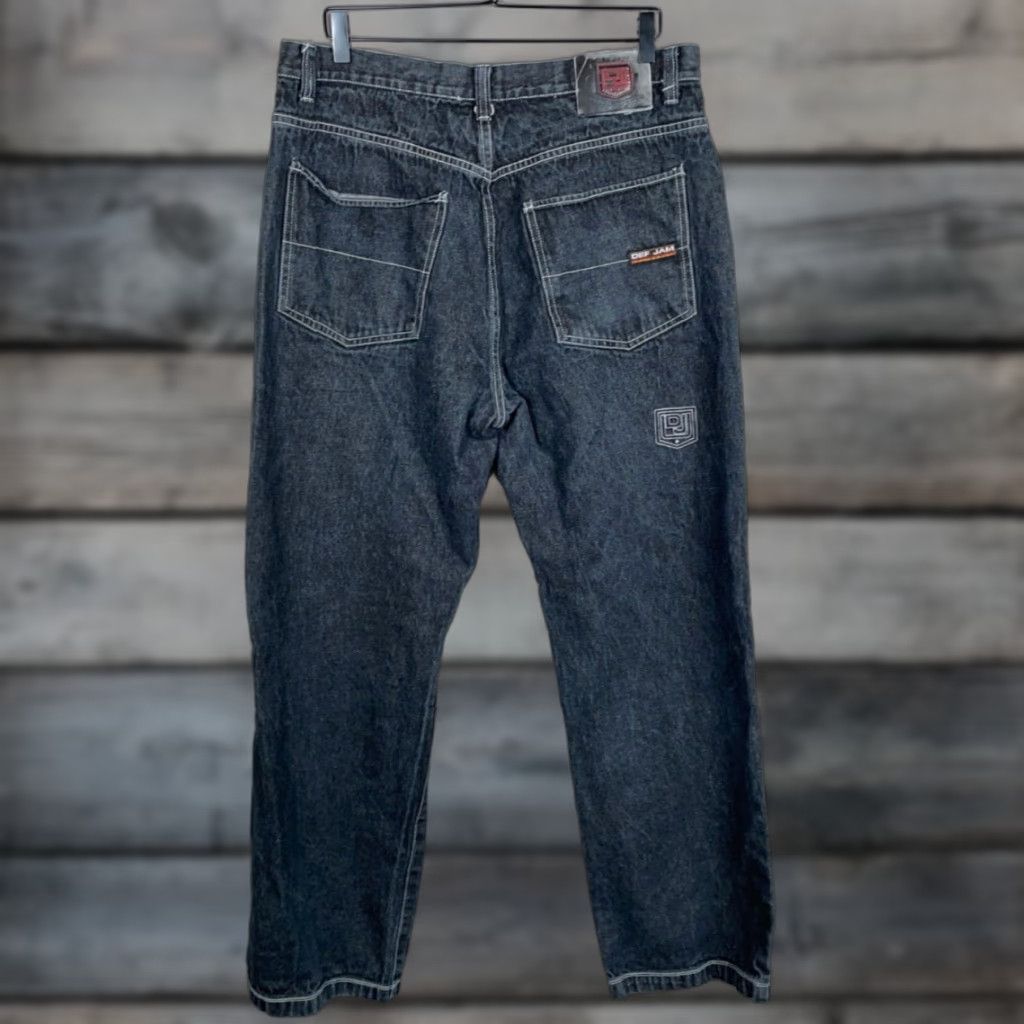Denime VINTAGE Def Jam Men’s Jeans Baggy Fit 90s Hip Hop Denim Relaxed Fit 36x31.5 Black Size US 36 / EU 52 - 1 Thumbnail