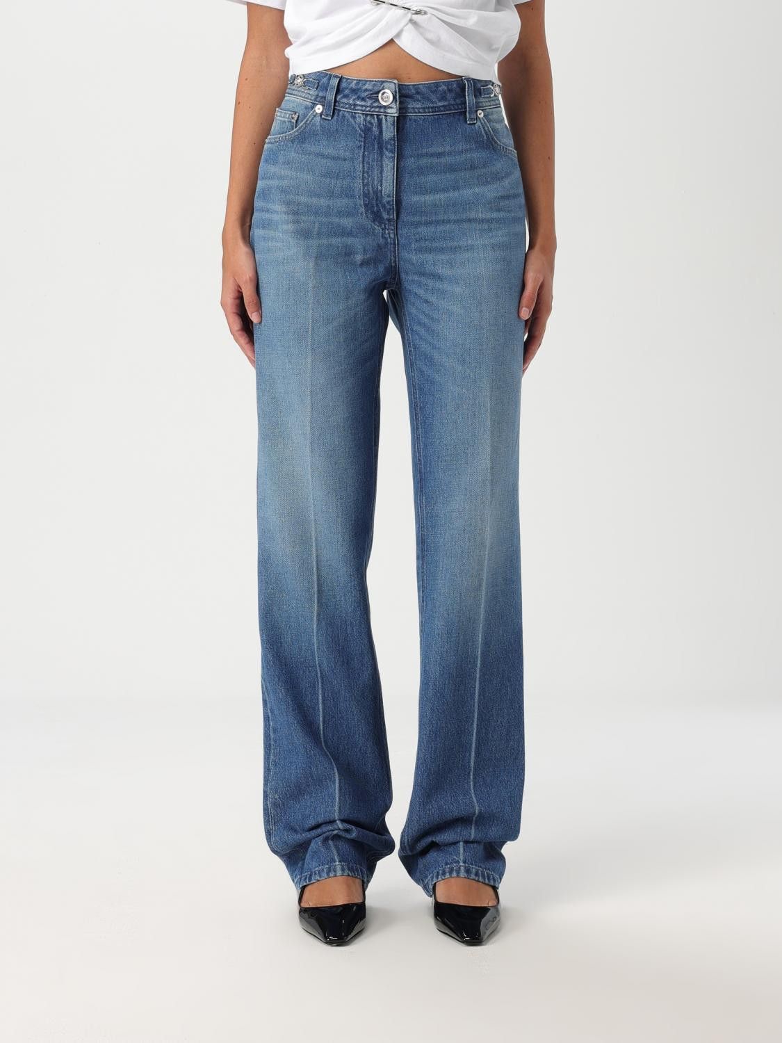Versace o1s22i1n1024 Tailored Crease Boyfriend Jeans in Blue Size 25" / US 0 / IT 36 - 1 Thumbnail