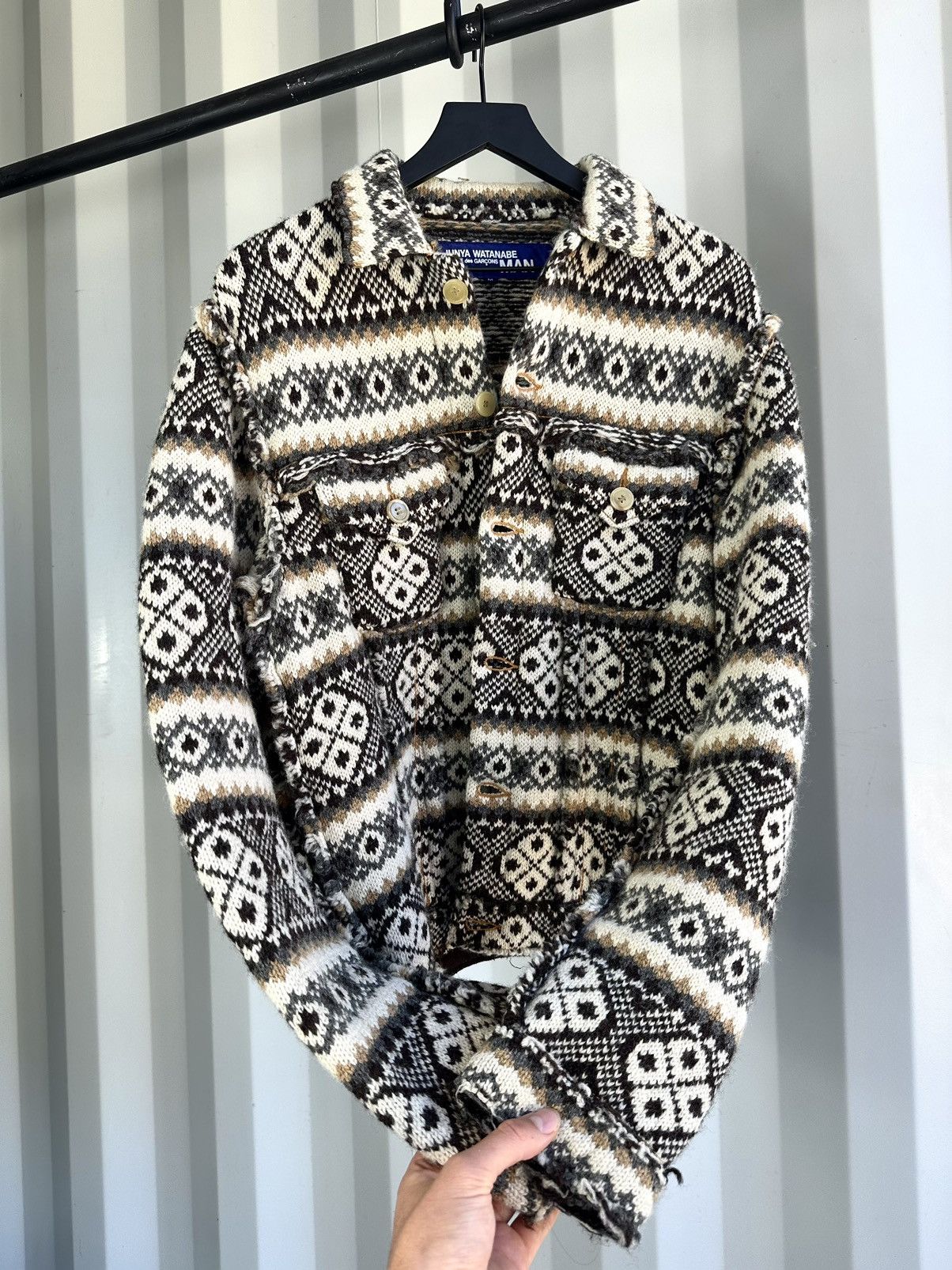 Comme des Garcons Heavy Knit Trucker Jacket Size US M / EU 48-50 / 2 - 1 Thumbnail