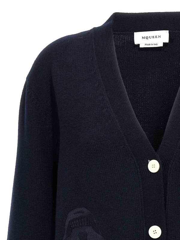 Alexander McQueen o1srvl11e0326 Knitted Cardigan in Blue Size S / US 4 / IT 40 - 3 Thumbnail