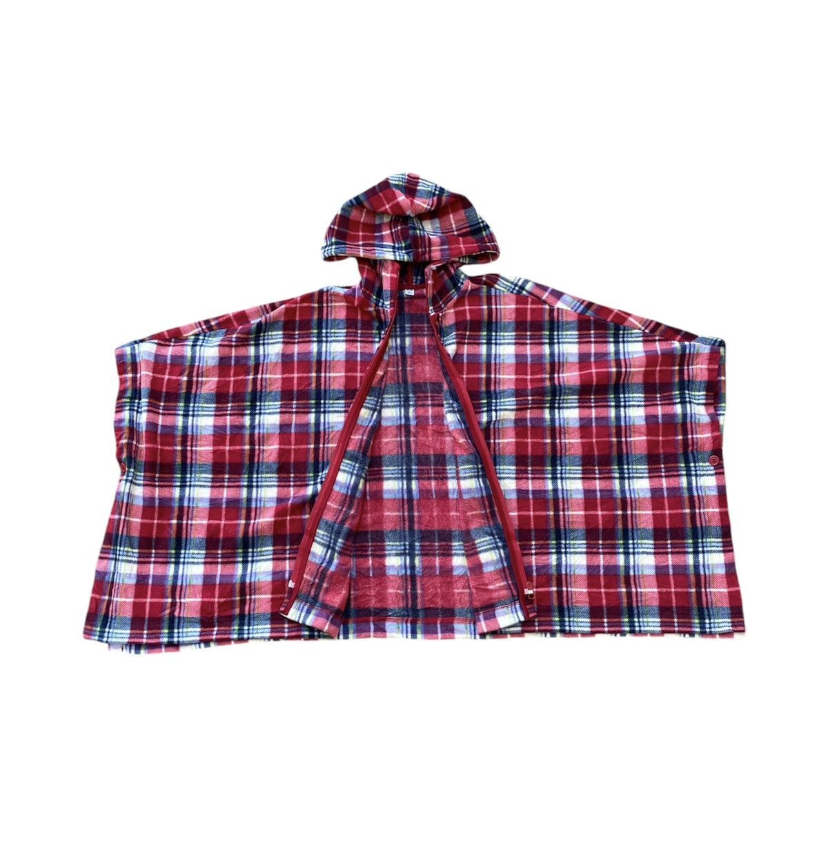 Japanese Brand × Other × Uniqlo Uniqlo Poncho Cape Cloak Flannel Red sz F Size US L / EU 52-54 / 3 - 2 Thumbnail