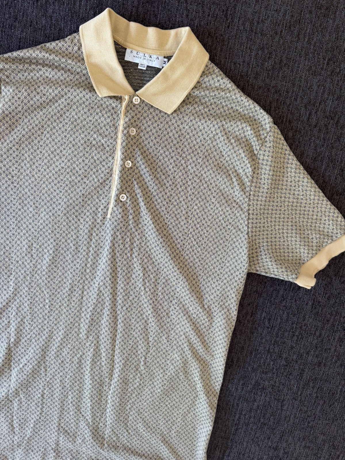 Sulka Made in Italy Vintage Sulka 100% Cotton Woven Polo Size US M / EU 48-50 / 2 - 2 Thumbnail