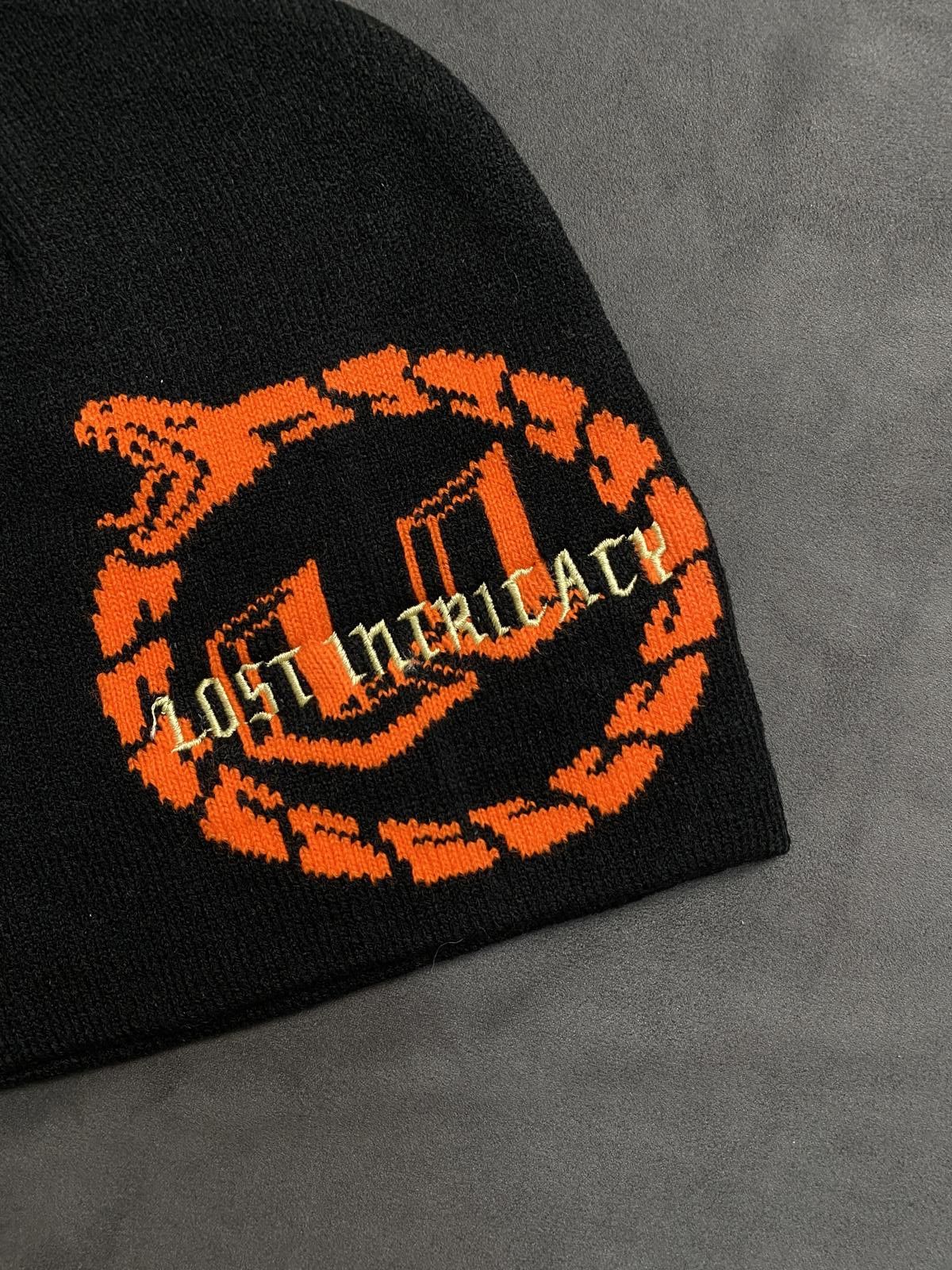 Japanese Brand Lost Intricacy Logo Full Circle Snake No Cuff Black Beanie Size ONE SIZE - 3 Thumbnail