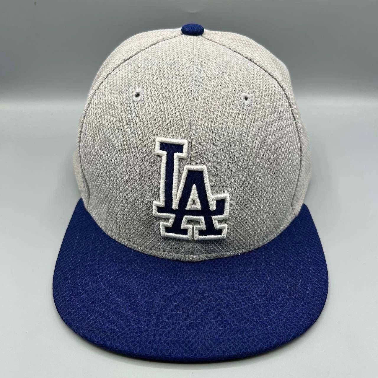 New Era Los Angeles LA Dodgers Hat Men 8 Gray Blue Fitted Cap Size ONE SIZE - 1 Thumbnail