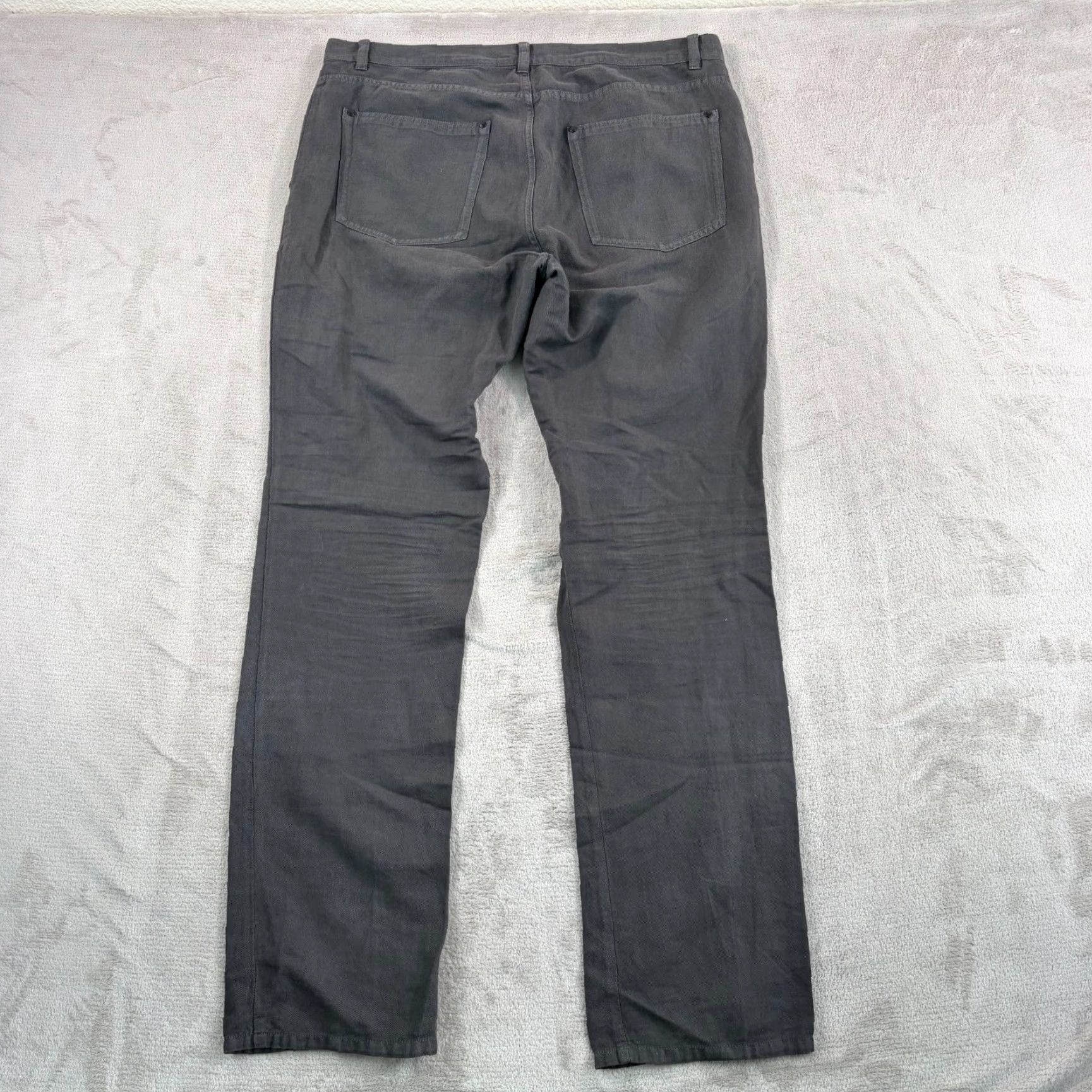 John Varvatos John Varvatos Collection Pants Men 36x34 Grey Linen Blend Dress Pants Regular Straight Modern City Rock Men 36 Regular Gray Size US 36 / EU 52 - 3 Thumbnail