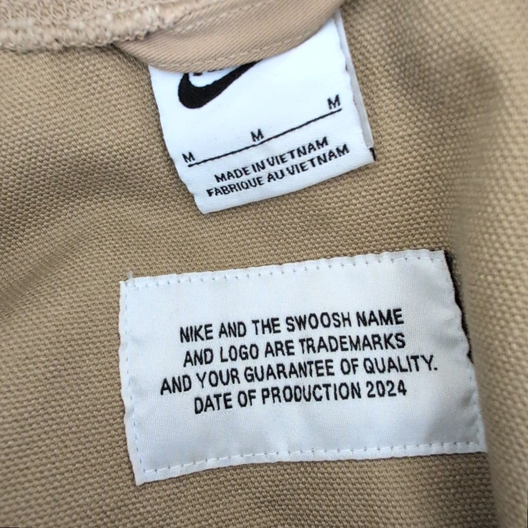 Nike VINTAGE Nike Sportswear Life Canvas Full Zip Hoodie Khaki Tan Sashiko Mens Medium HQ6122 Size US M / EU 48-50 / 2 - 6 Thumbnail