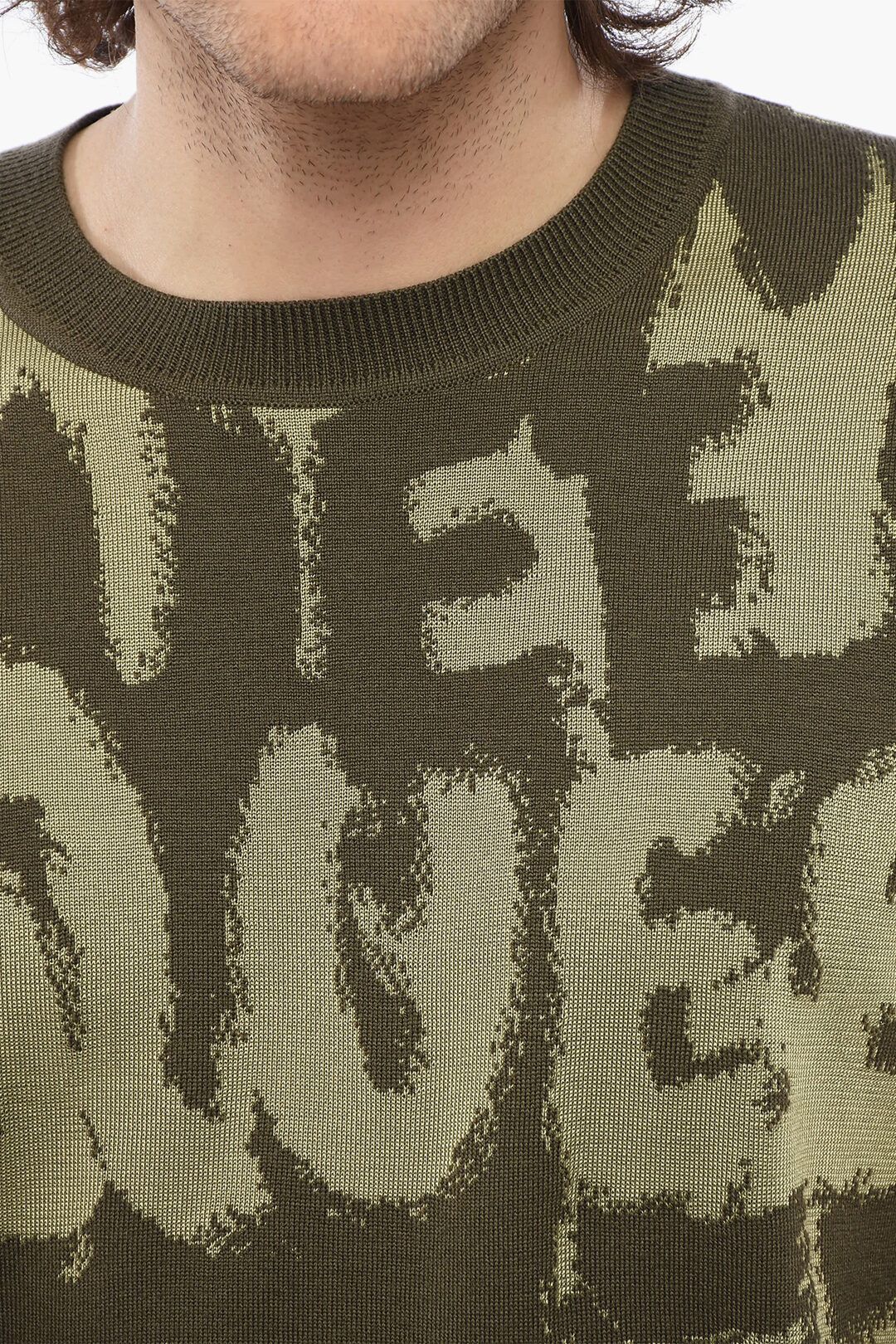 Alexander McQueen og1mm0925 Crewneck Wool Blend Sweater in Military Green Size US M / EU 48-50 / 2 - 3 Thumbnail