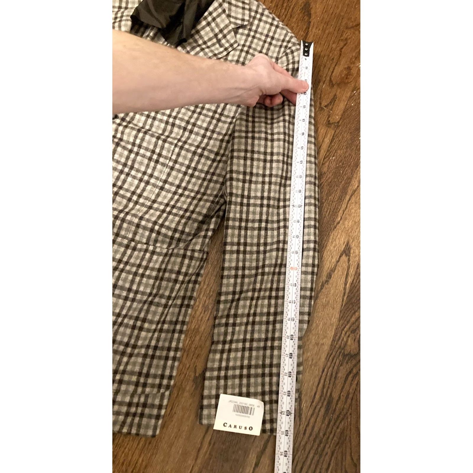 Caruso Caruso Mens 38R Blazer Plaid Wool Cashmere Beige 3 Button Italy Suit Jacket Two Piece Vintage: No Mens Size 38R - 7 Thumbnail