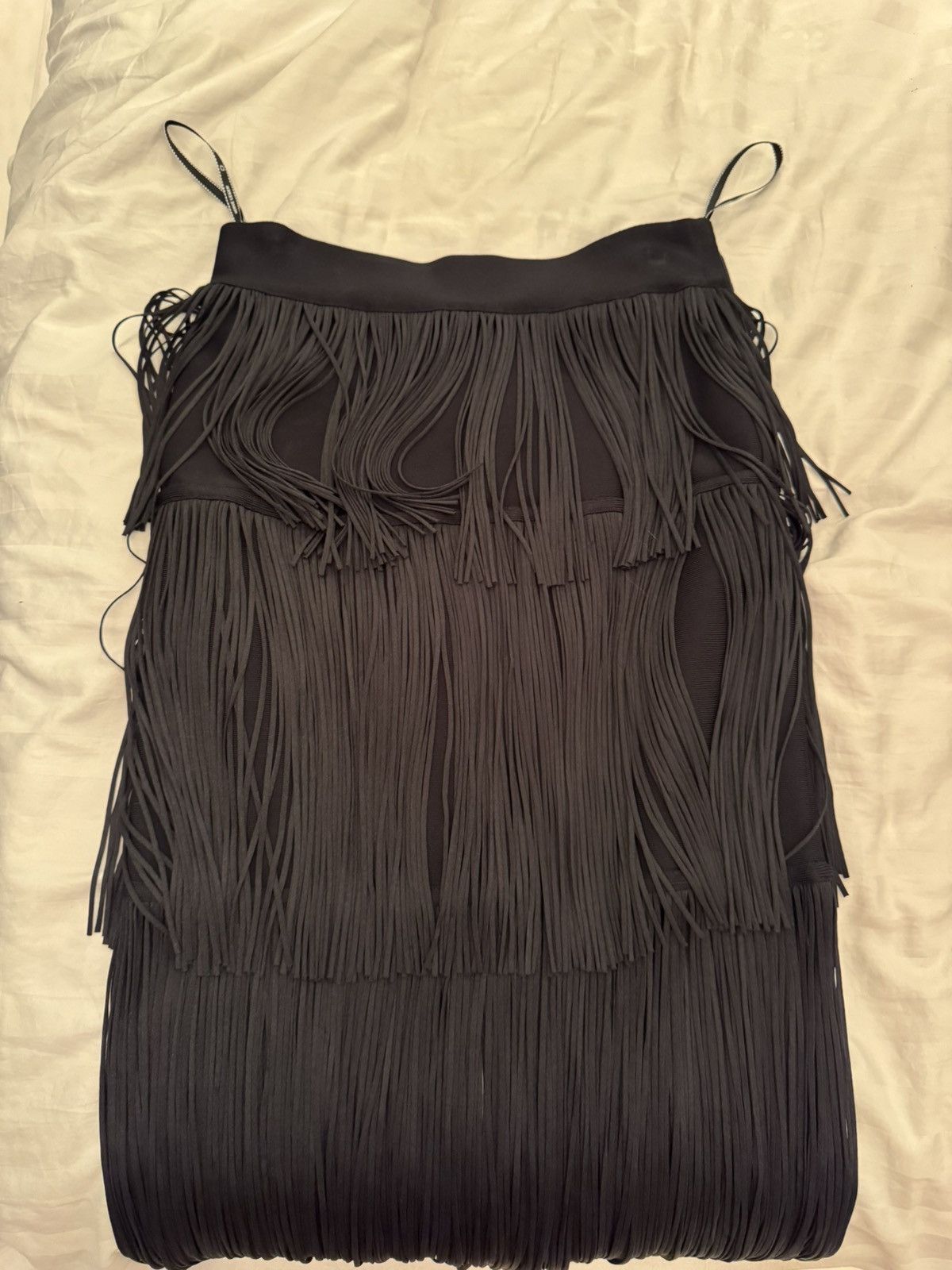 Herve Leger Hervé Léger Black Fringe Skirt Size 30" / US 8 / IT 44 - 3 Thumbnail