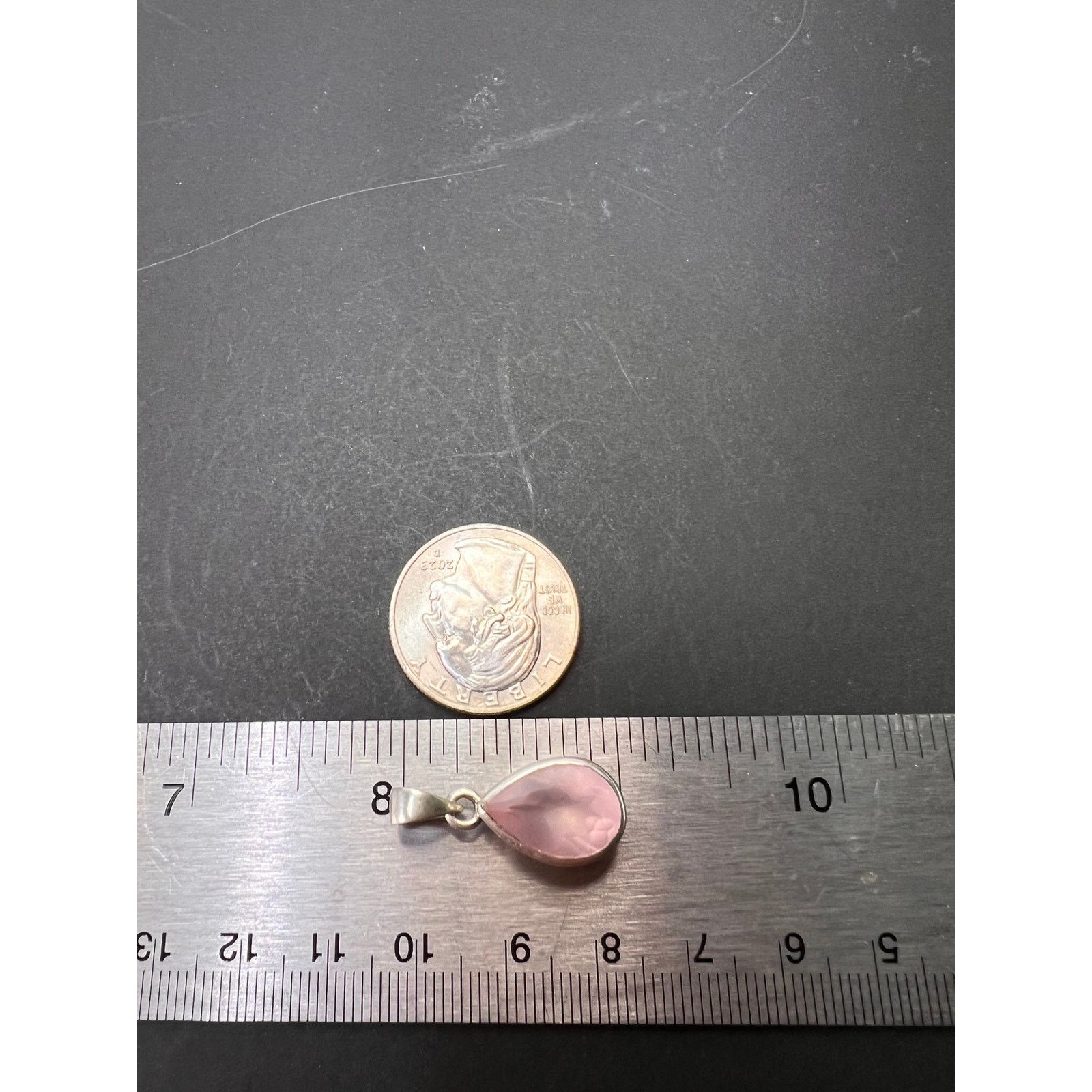 Other NEW Rose Quartz teardrop gemstone 925 pendant 3.34 grams Size ONE SIZE - 3 Thumbnail