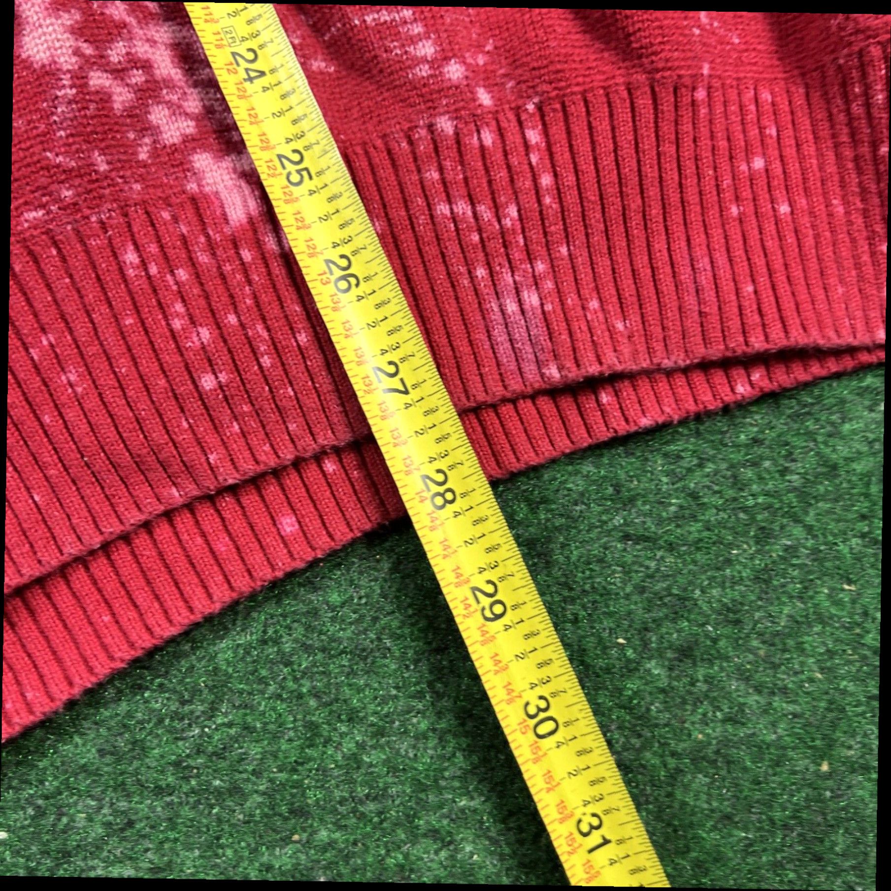 Tommy Hilfiger Custom Bleached Dyed Tommy Hilfiger Logo Red Stripe Quarter Zip Sweater Men's XL Size US XL / EU 56 / 4 - 7 Thumbnail