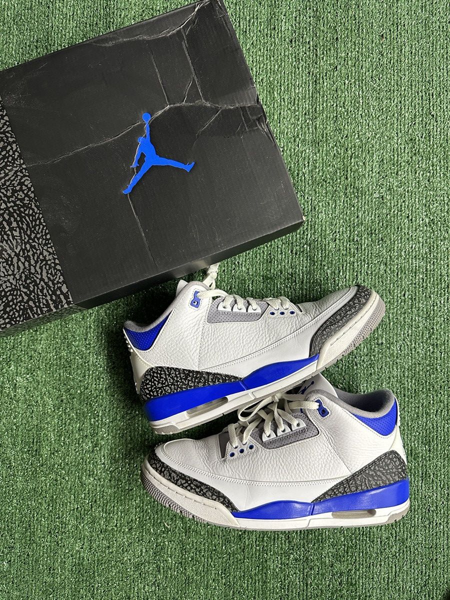 Jordan Brand Air Jordan 3 Retro Racer Blue Size US 12 / EU 45 - 2 Thumbnail