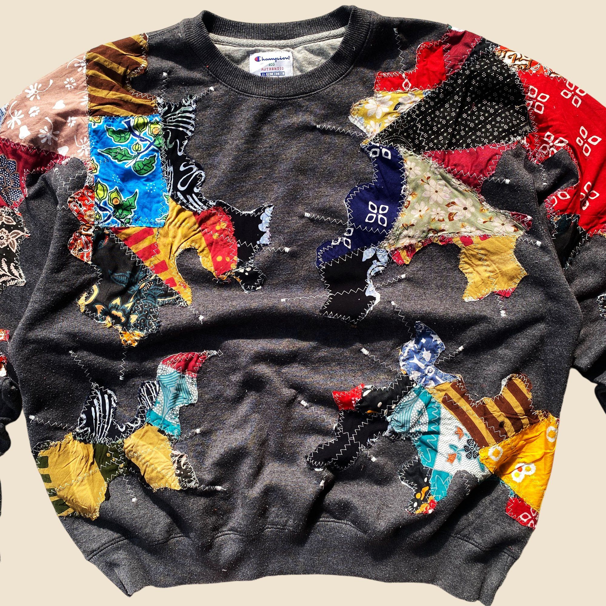 Handmade × Japanese Brand 1 OF 1 REWORKED INDONESIAN BATIK PATCHWORK SWEATSHIRT SIZE M Size US M / EU 48-50 / 2 - 4 Thumbnail