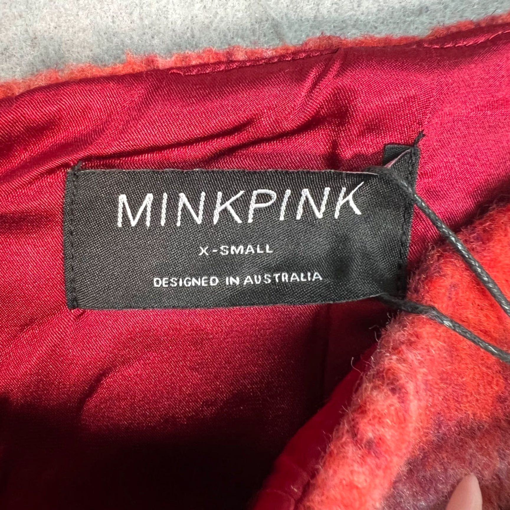MINKPINK MINKPINK Skirt Womens XS Red Plaid Mini Polyester Blend Short Casual 90s/90s? Size 26" / US 2 / IT 38 - 3 Thumbnail