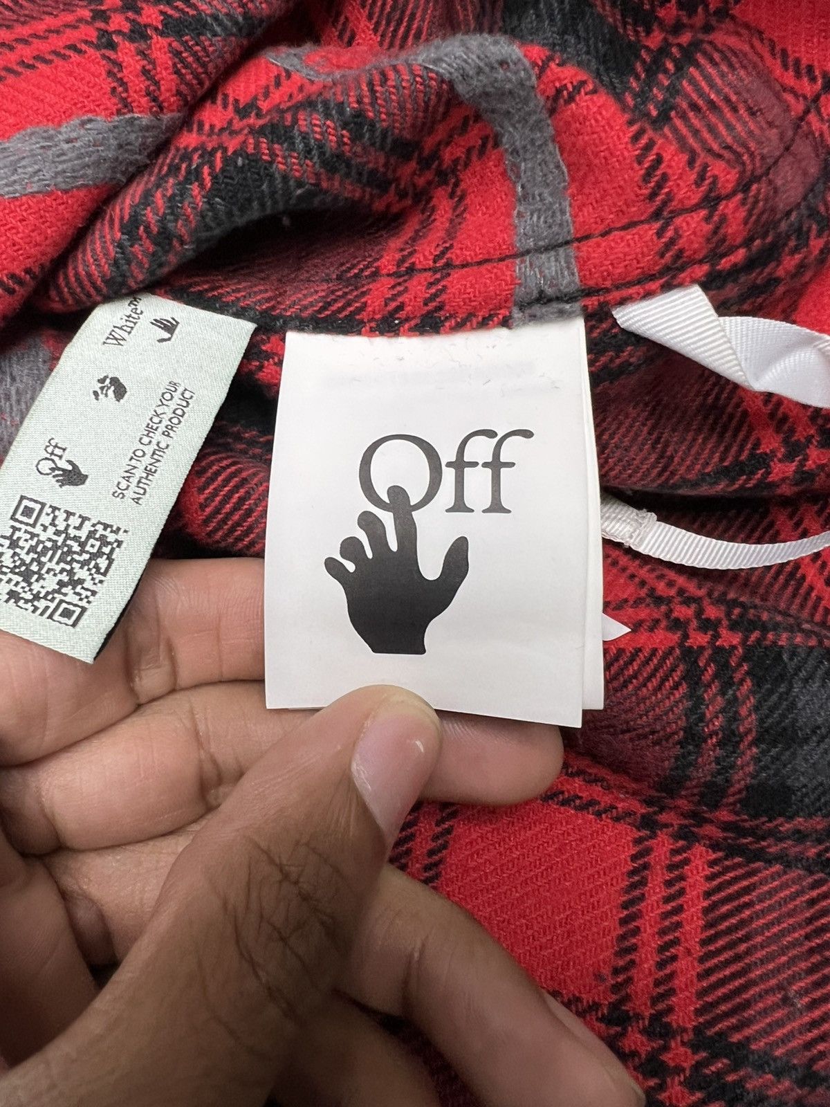 Off-White Off-White Stencil Flannel Check Shirt Size Large Size US L / EU 52-54 / 3 - 8 Thumbnail