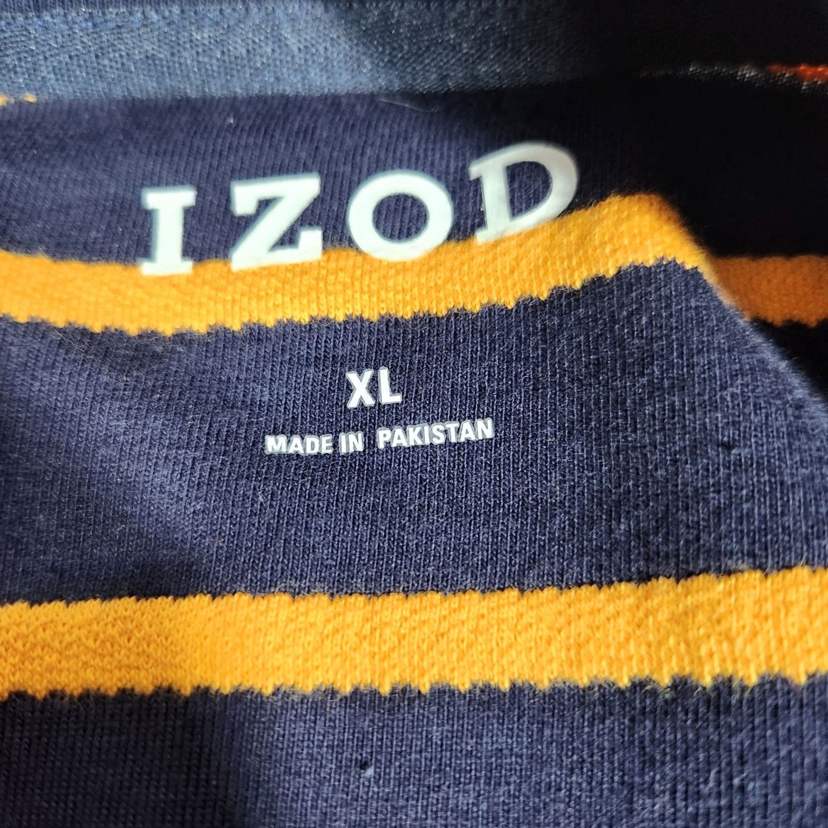 Izod IZOD Golf Shirt Pullover Mens XL Yellow Blue Striped Long Sleeve 1/4 ZIP Size US XL / EU 56 / 4 - 4 Thumbnail