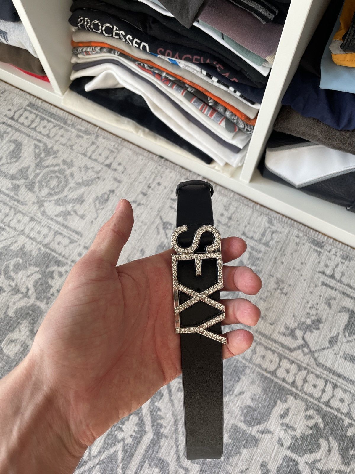 Japanese Brand Sexy Belt Y2K Avant Garde Vintage rhinestones Big Logo Japan Size ONE SIZE - 4 Thumbnail