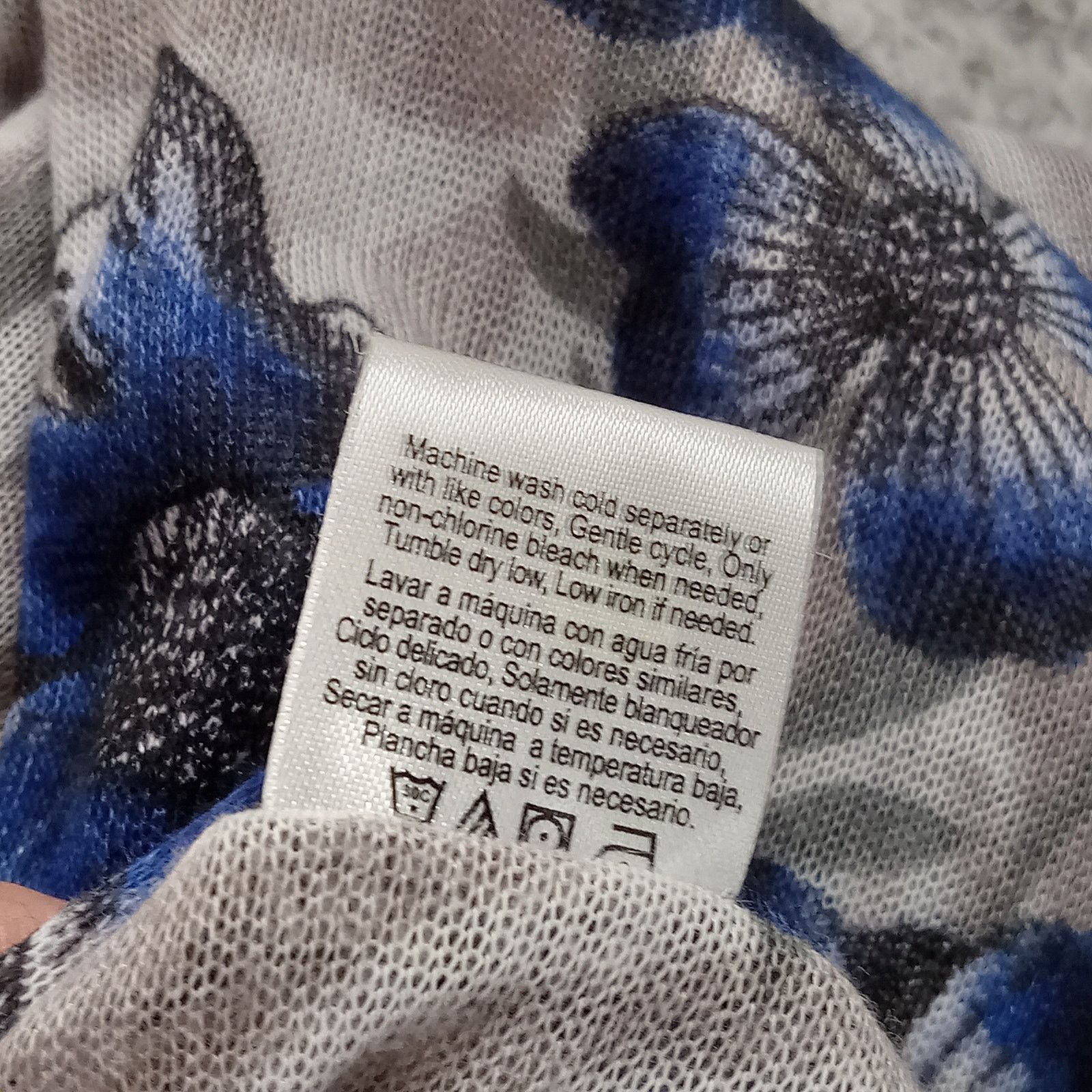 & Other Stories Woman's Scarf One Size Blue Grey Floral Polyester Size ONE SIZE - 4 Thumbnail