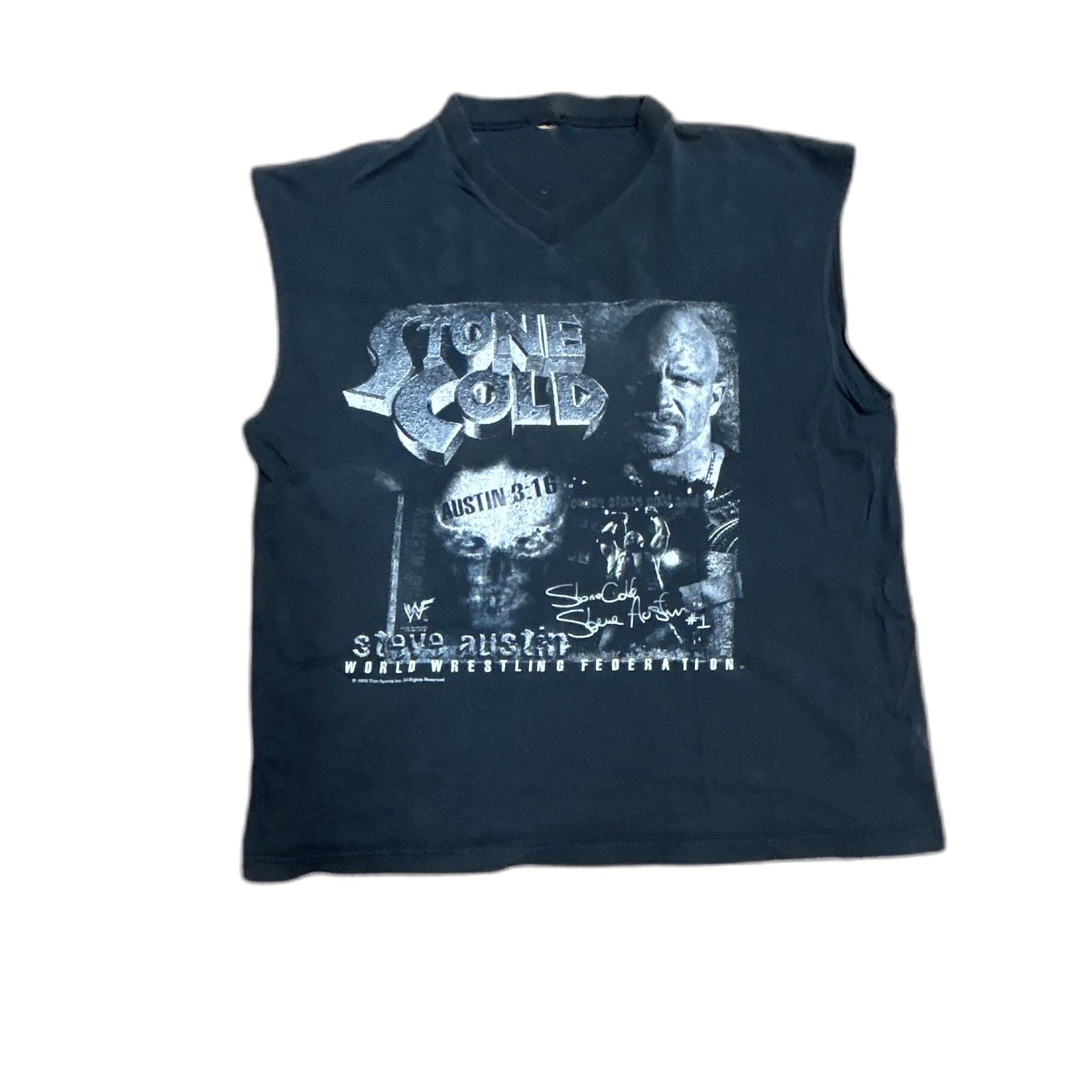 Vintage Vintage WWE WWF Stone Cold Steeve Austin XRay Sleeveless Shi Size US XL / EU 56 / 4 - 1 Thumbnail