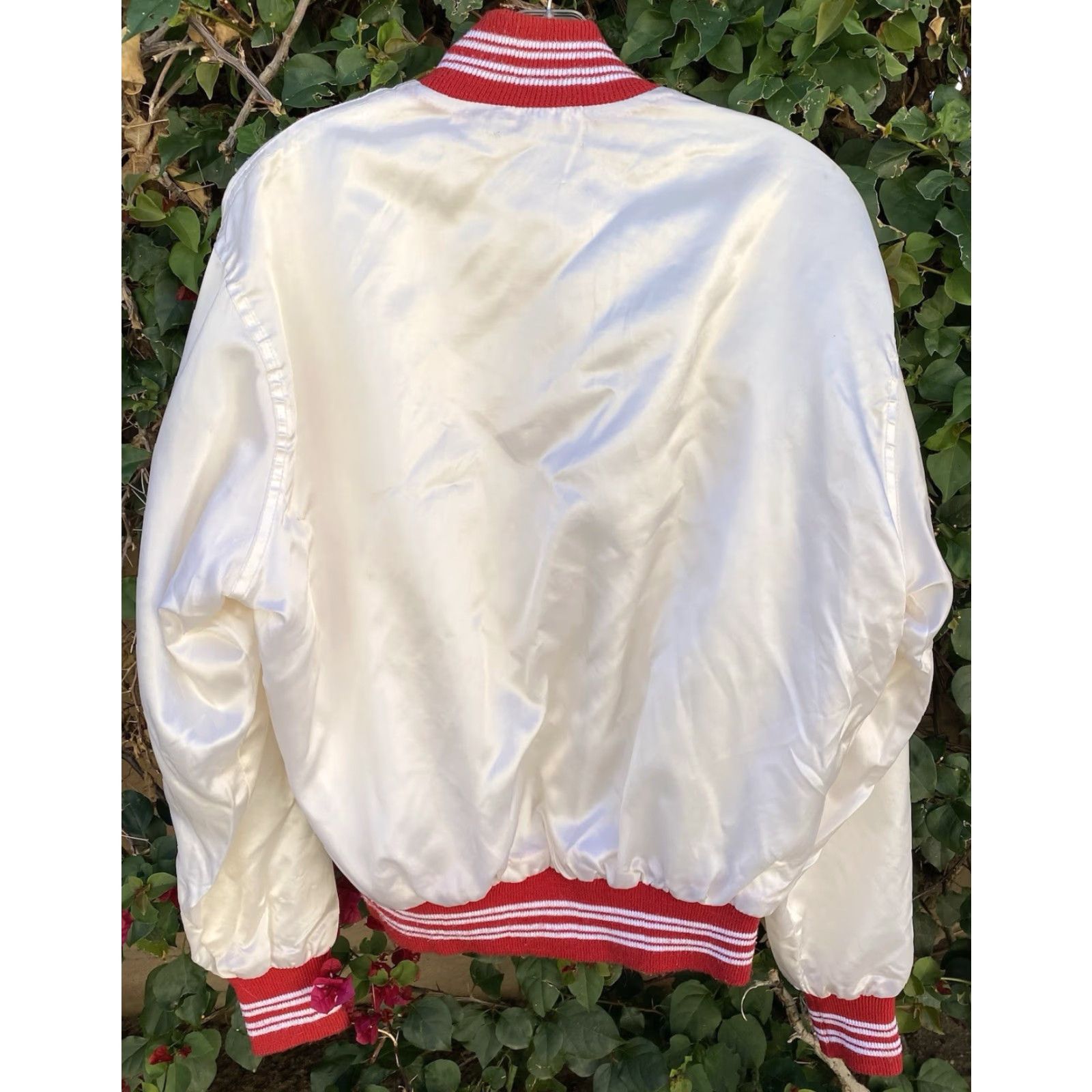 Vintage VINTAGE West Wind Rhodes Bean & Supply Co Op Satin Bomber Jacket M White 80s 70s Mens USA Logo Pockets Lined Size US M / EU 48-50 / 2 - 7 Thumbnail