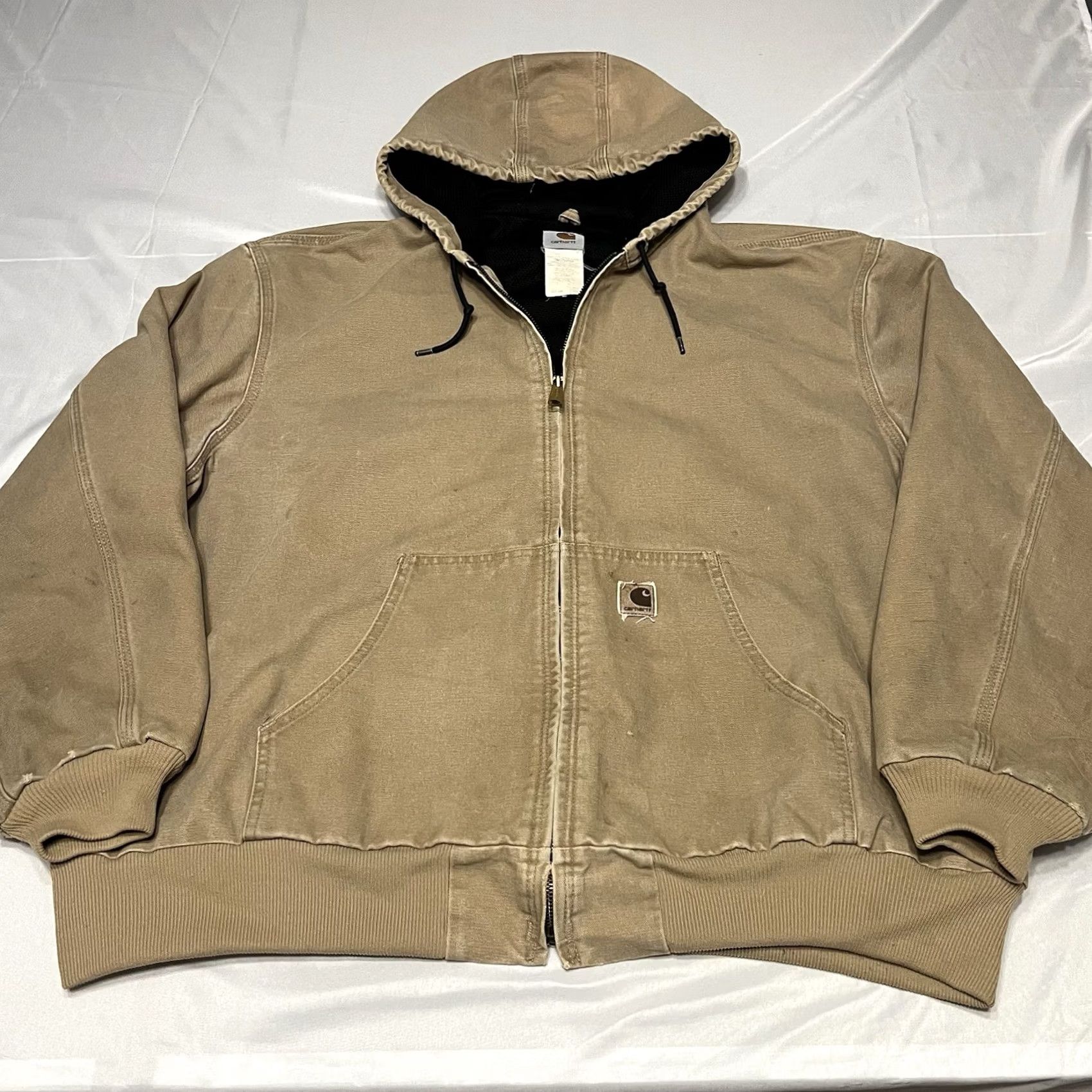 Carhartt VINTAGE Carhartt Active Jacket Mens 3XL Sandstone Saddle Tan Thermal J25 Y2K Outdoor USA Bomber Jacket Brown Cotton Lined Hooded Logo Size US XXL / EU 58 / 5 - 2 Thumbnail