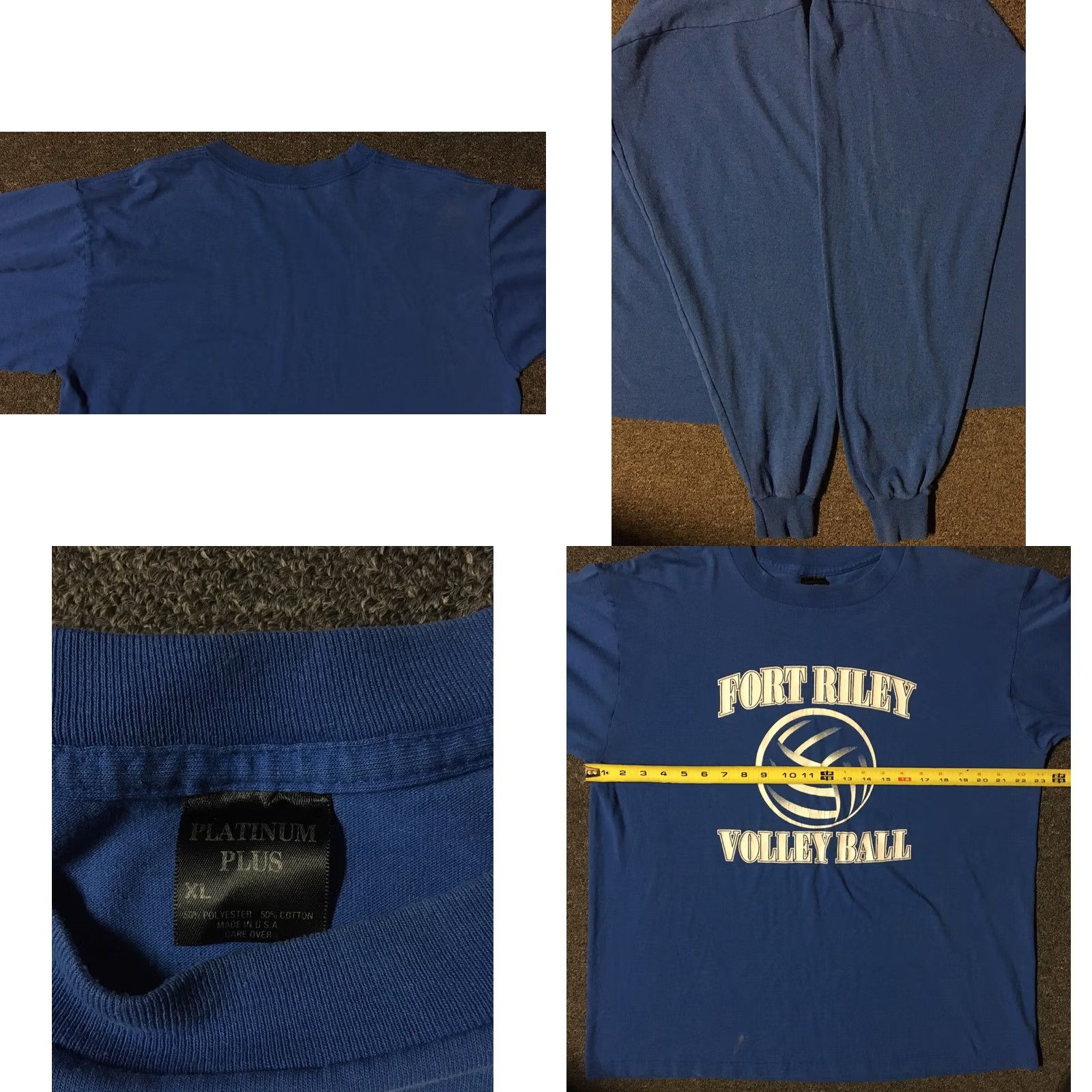 Vintage VINTAGE Fort Riley Volleyball Shirt XL Blue Men T-Shirt 90s Grunge Military USA Marine Navy Seal PFU Rock Retro 90s Size US XL / EU 56 / 4 - 8 Thumbnail