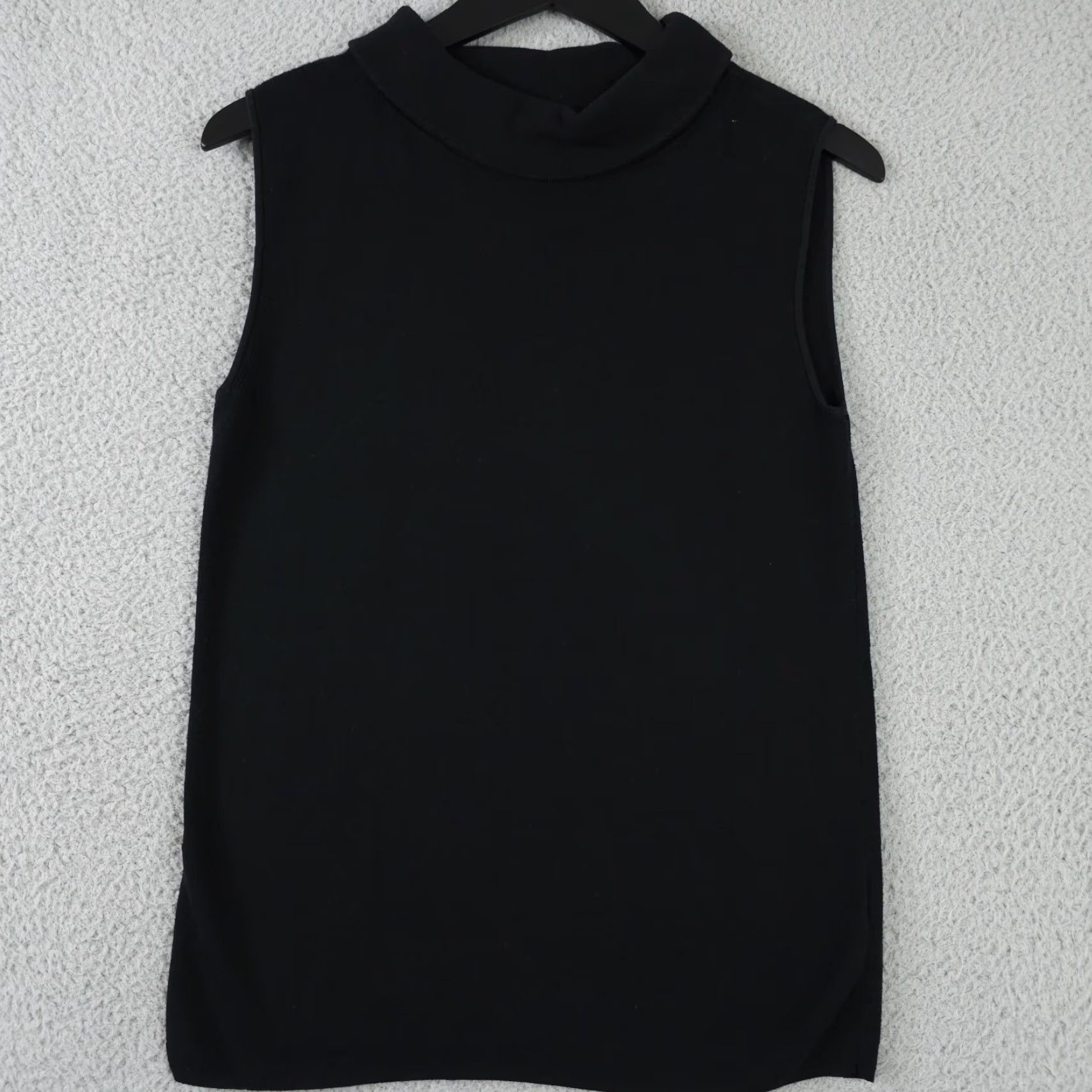 Talbots Talbots Sweater Womens Medium Black Sleeveless Turtleneck Ribbed Knit Pullover Size M / US 6-8 / IT 42-44 - 2 Thumbnail