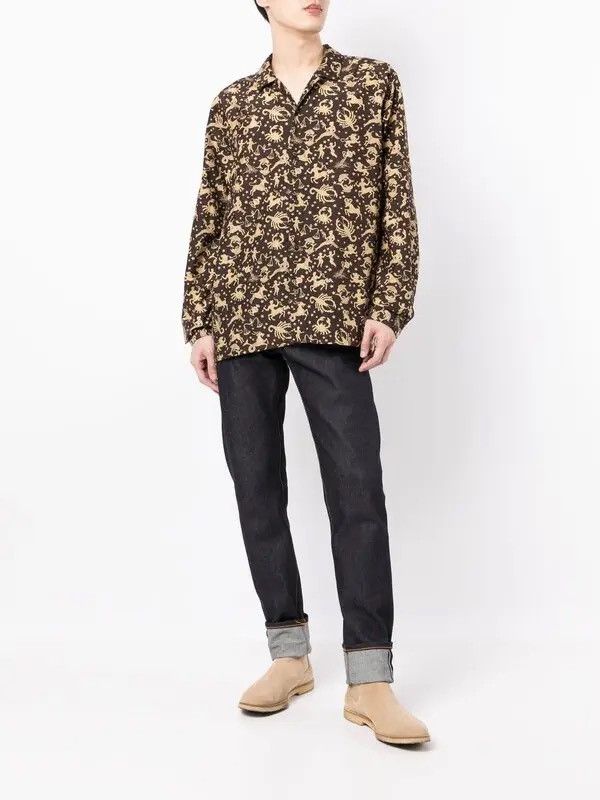 YMC !DS! SS23 YMC Zodiac Motif Silk Button Up Shirt Size US M / EU 48-50 / 2 - 5 Thumbnail