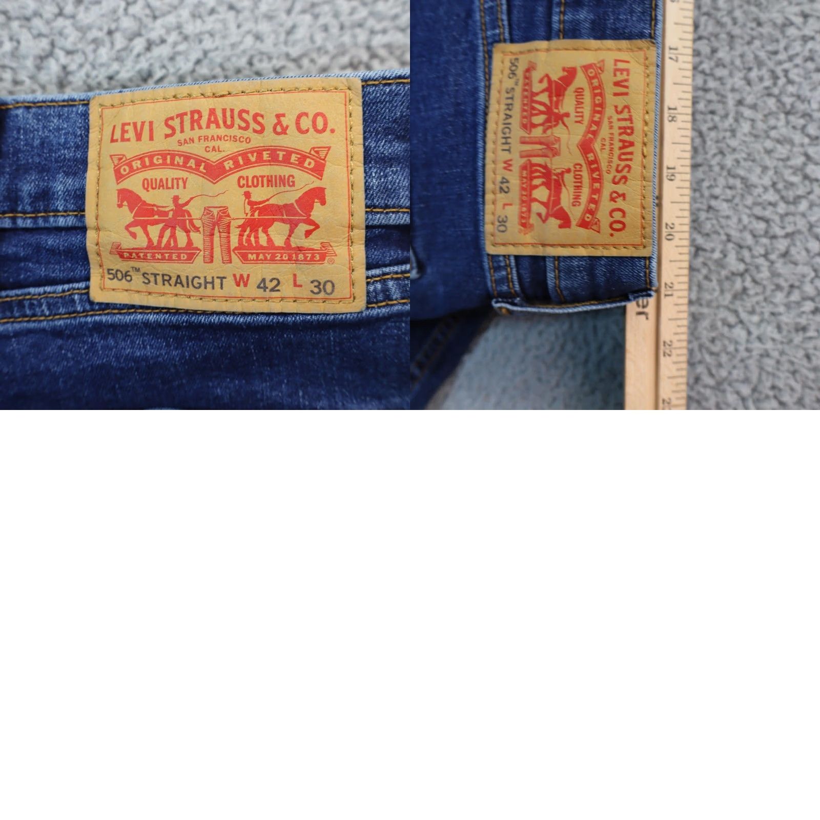 Levi's Levi's 506 Jeans Straight Regular Comfort 42x30 Men Blue Denim 5-Pocket Design Belt Zip Vintage No XL? Size US 42 / EU 58 - 8 Thumbnail