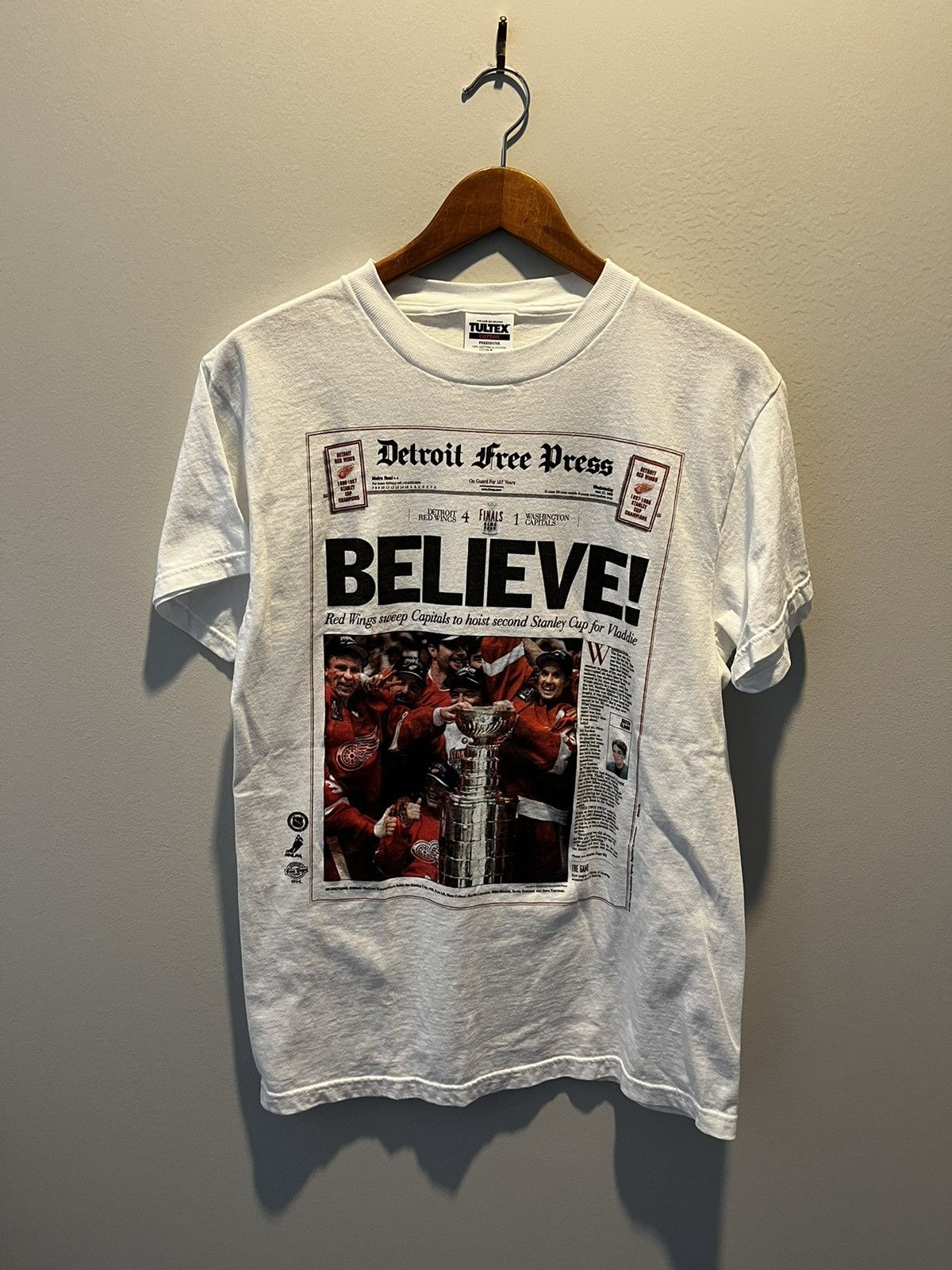 Tultex × Vintage 90s Hockey Tee Size US M / EU 48-50 / 2 - 1 Thumbnail