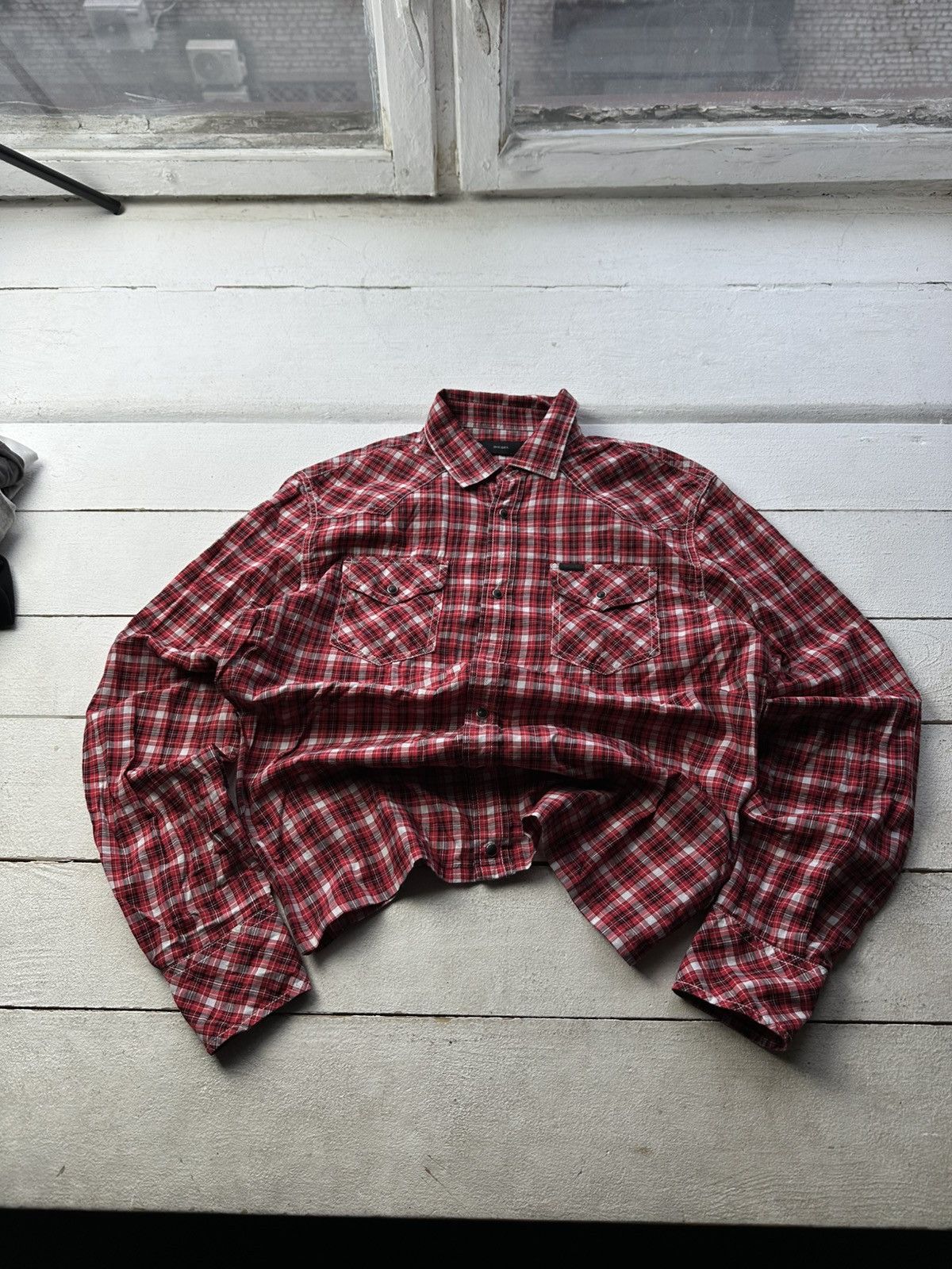 Diesel 🚨VNTG Diesel Avant-garde Shirt very rare RED CHECK BLACK Size US M / EU 48-50 / 2 - 1 Thumbnail