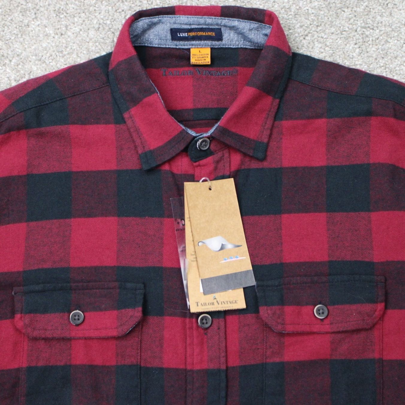 Vintage VINTAGE Tailor Vintage Shirt Mens Large Red/Black Plaid Long Sleeve NWT Buffalo Airotec Cotton Knit Button-Up Size US L / EU 52-54 / 3 - 4 Thumbnail