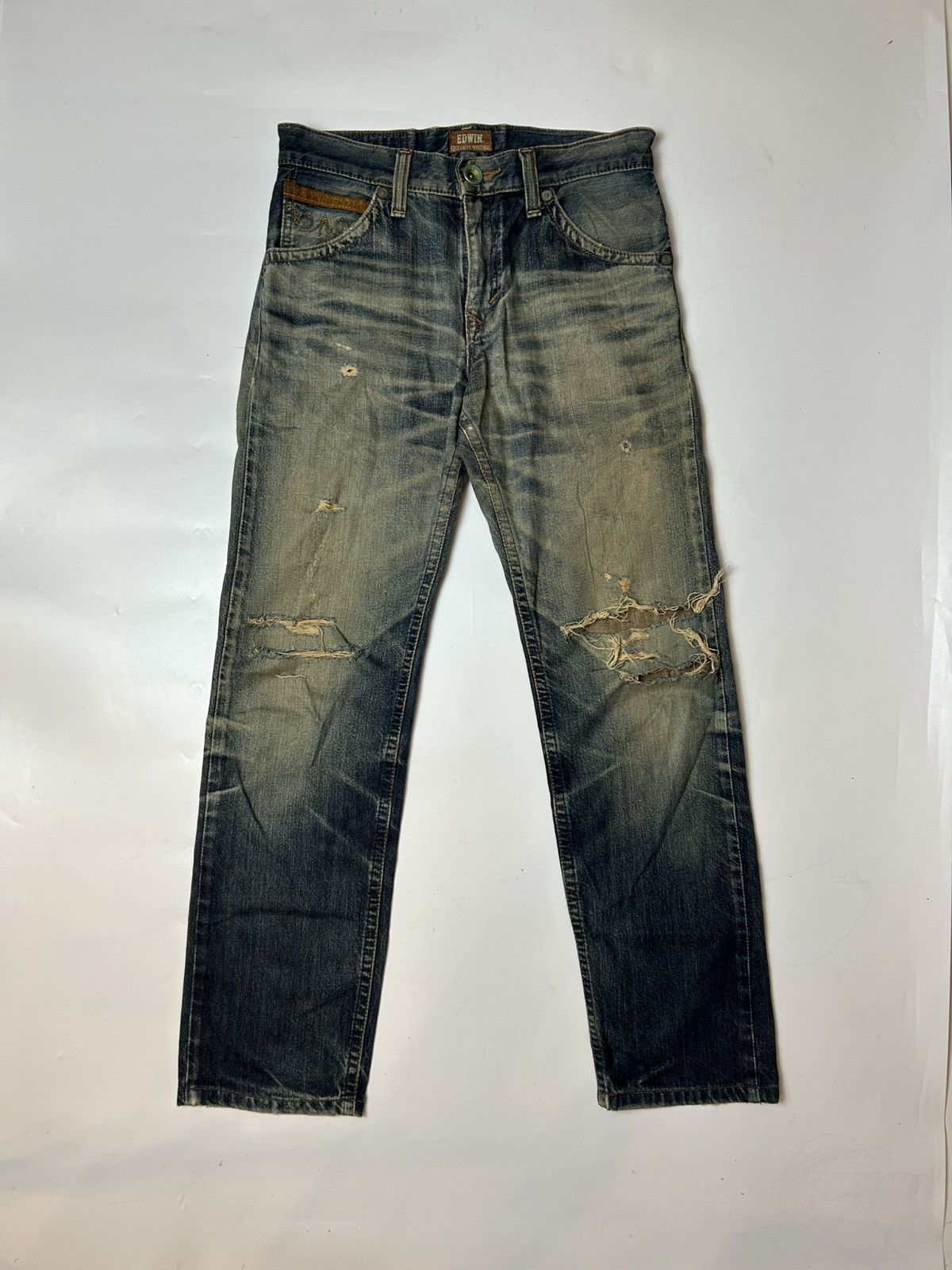 Edwin × Vintage EXCLUSIVE VINTAGE EDWIN DISTRESSED DENIM PANT Size US 31 - 2 Thumbnail