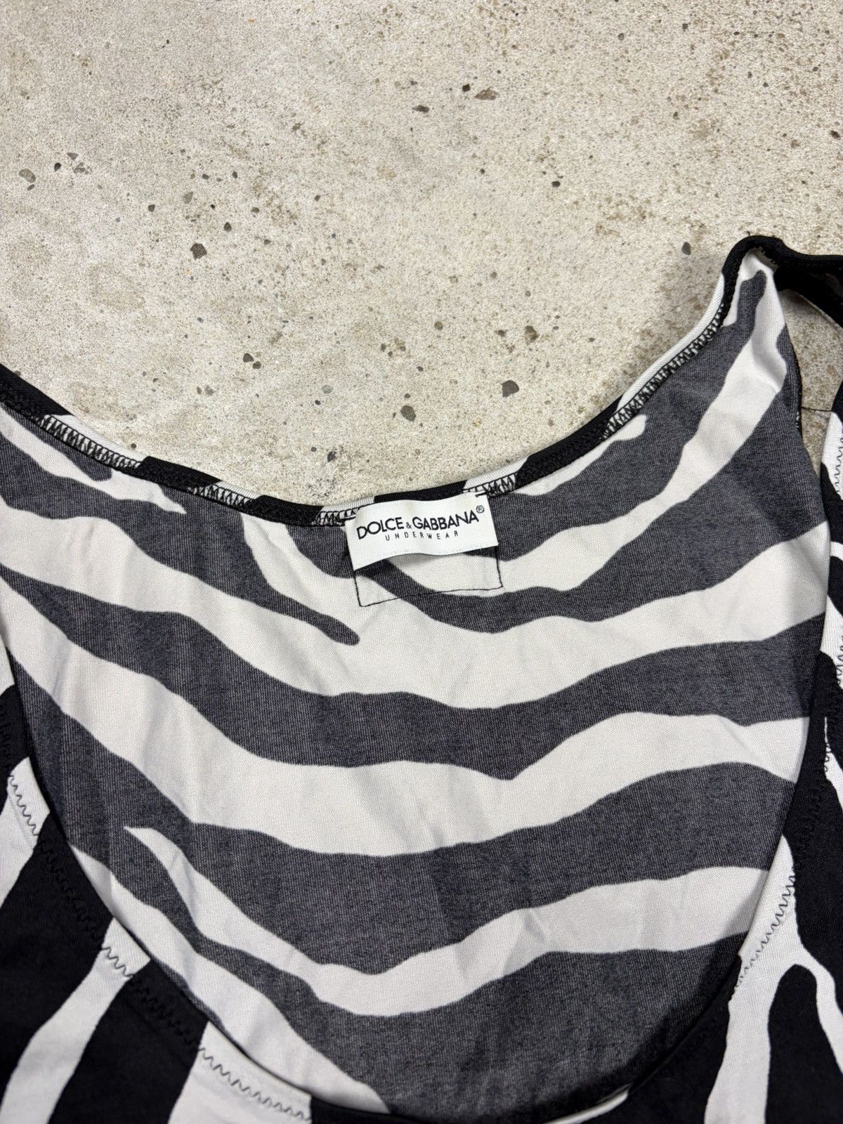 Dolce & Gabbana Vintage 2000s Dolce & Gabbana Underwear Zebra Print Tank Size S / US 4 / IT 40 - 5 Thumbnail