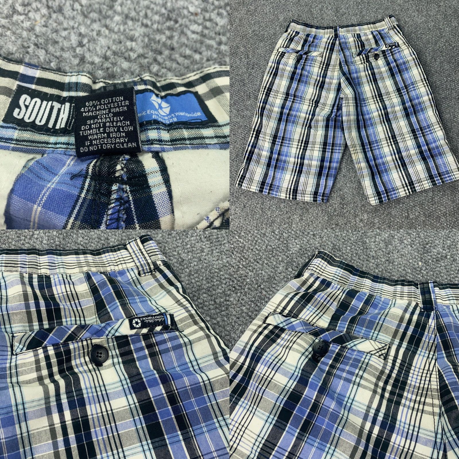 Southpole Southpole Plaid Bermuda Shorts Mens Size 34 Blue 12" Inseam Y2K Skater Grunge Size US 34 / EU 50 - 8 Thumbnail
