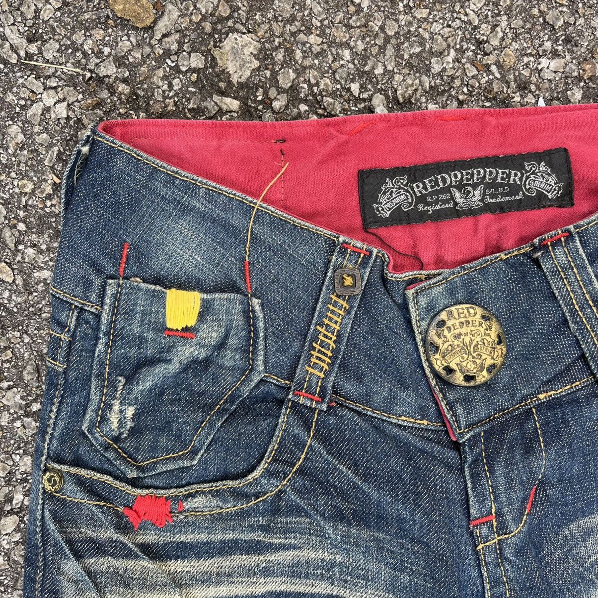 Ed Hardy FLARE JEANS RED PEPPER DENIM BOOT CUT PANT Size 24" / US 00 / IT 34 - 4 Thumbnail