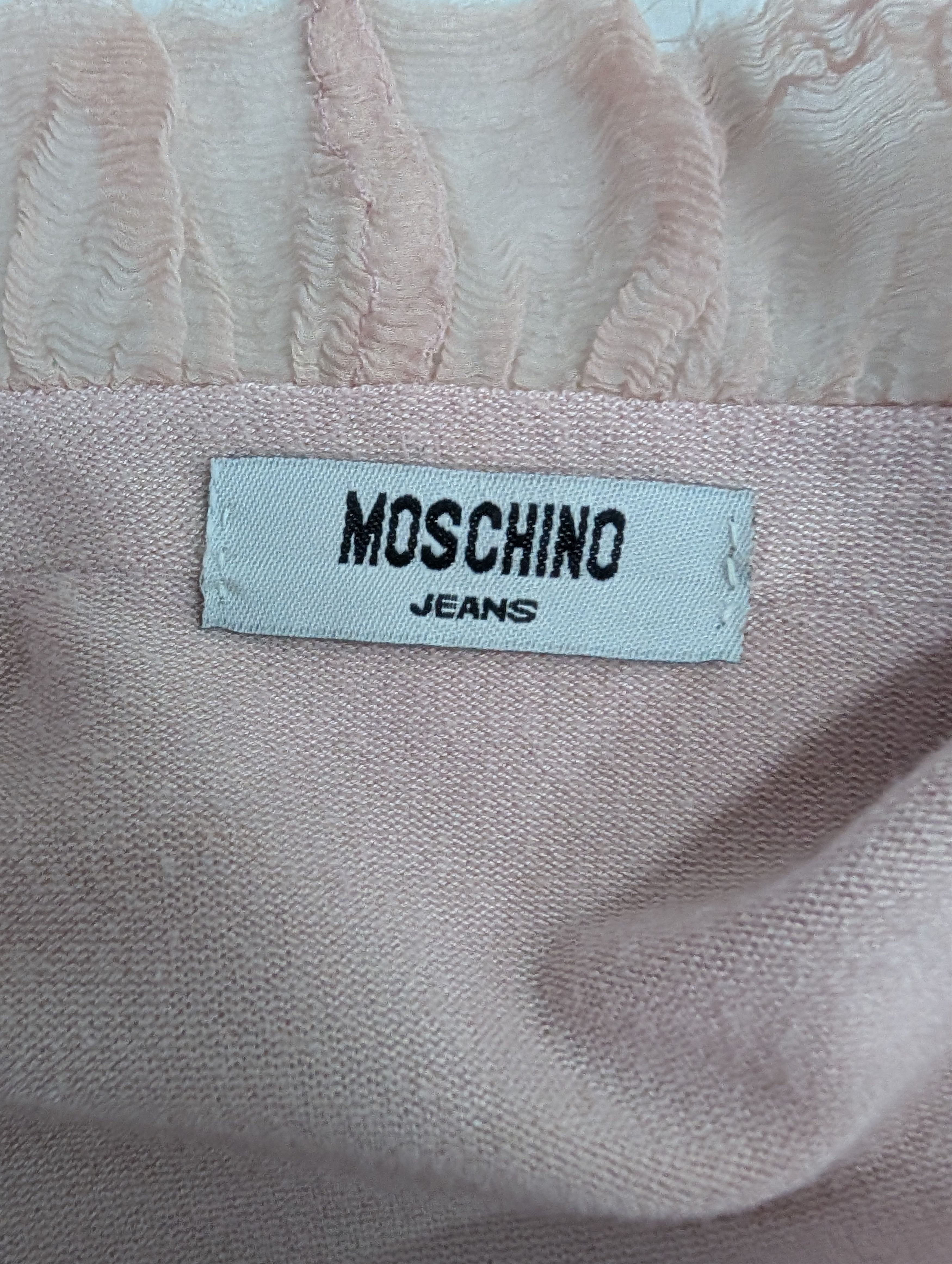 Moschino Pink Mid-sleeves Cardigan with Ruffles Trimming Size S / US 4 / IT 40 - 5 Thumbnail