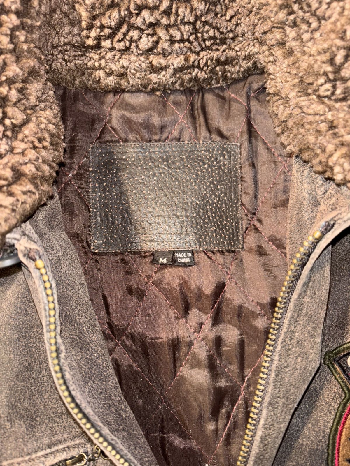 Guess Air Command Military Flight G-1 Leather Bomber Jacket