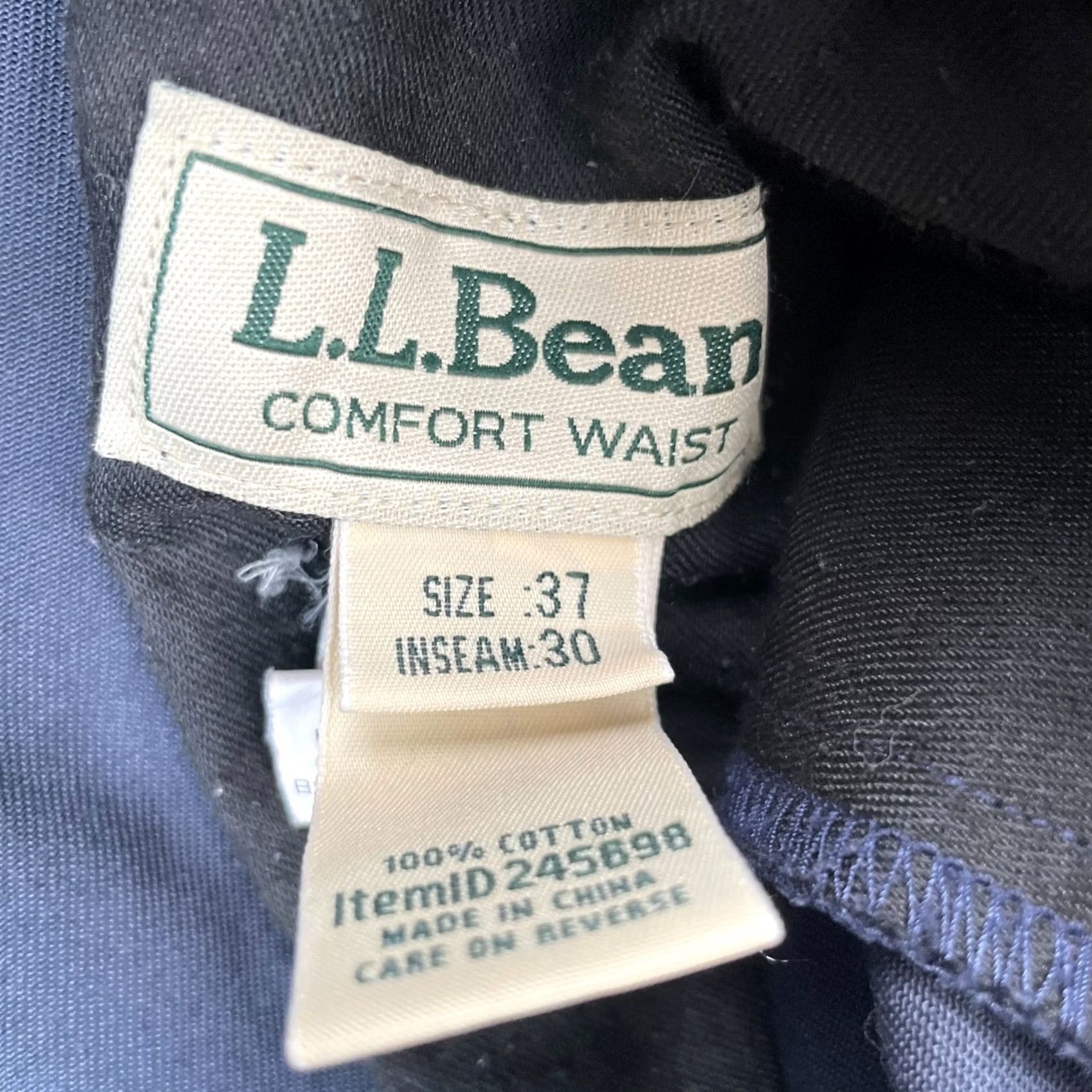 Vintage VTG L.L.Bean Pants Mens 37x30 Blue Cotton Chino Comfort Straight Leg Slacks Size US 37 - 7 Thumbnail