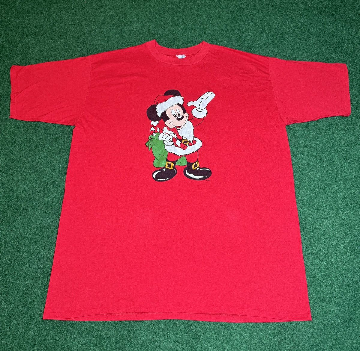 Disney × Vintage Vtg 80s Mickey Mouse Santa Claus Disney Night Gown T Shirt Size ONE SIZE - 1 Thumbnail